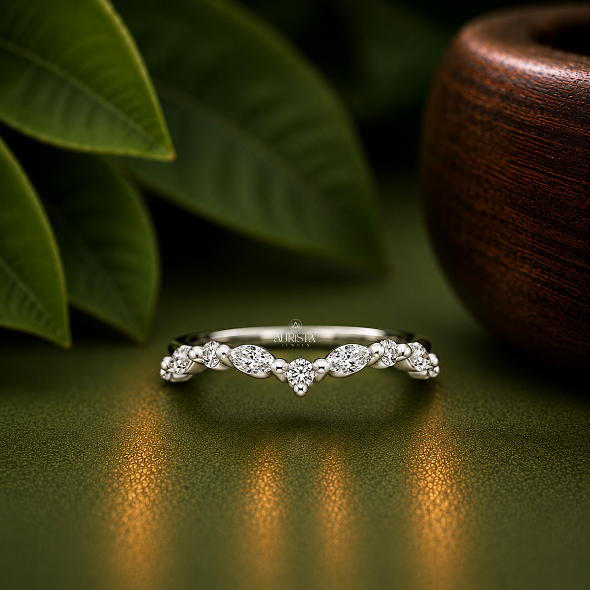 Marquise Shape Lab Grown Diamond Ring Set, bridal-set With Round Side Stones