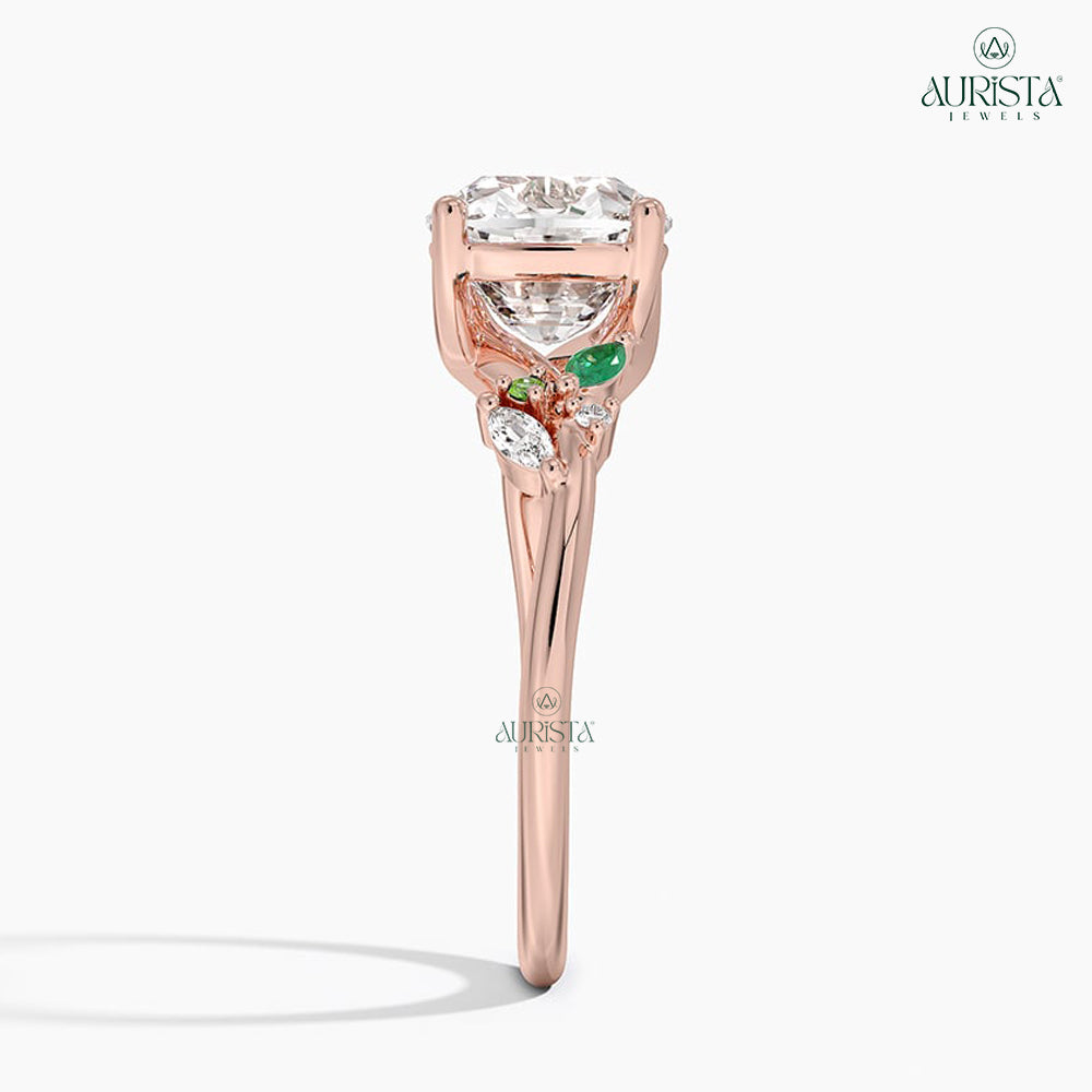 Bond of Light Rose Gold Ring with Cushion Diamond