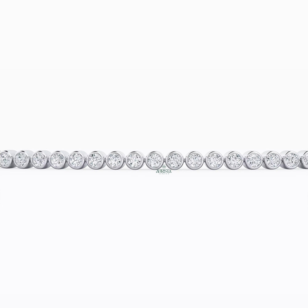 Graceful Bond – White Gold Bracelet with Round Diamonds