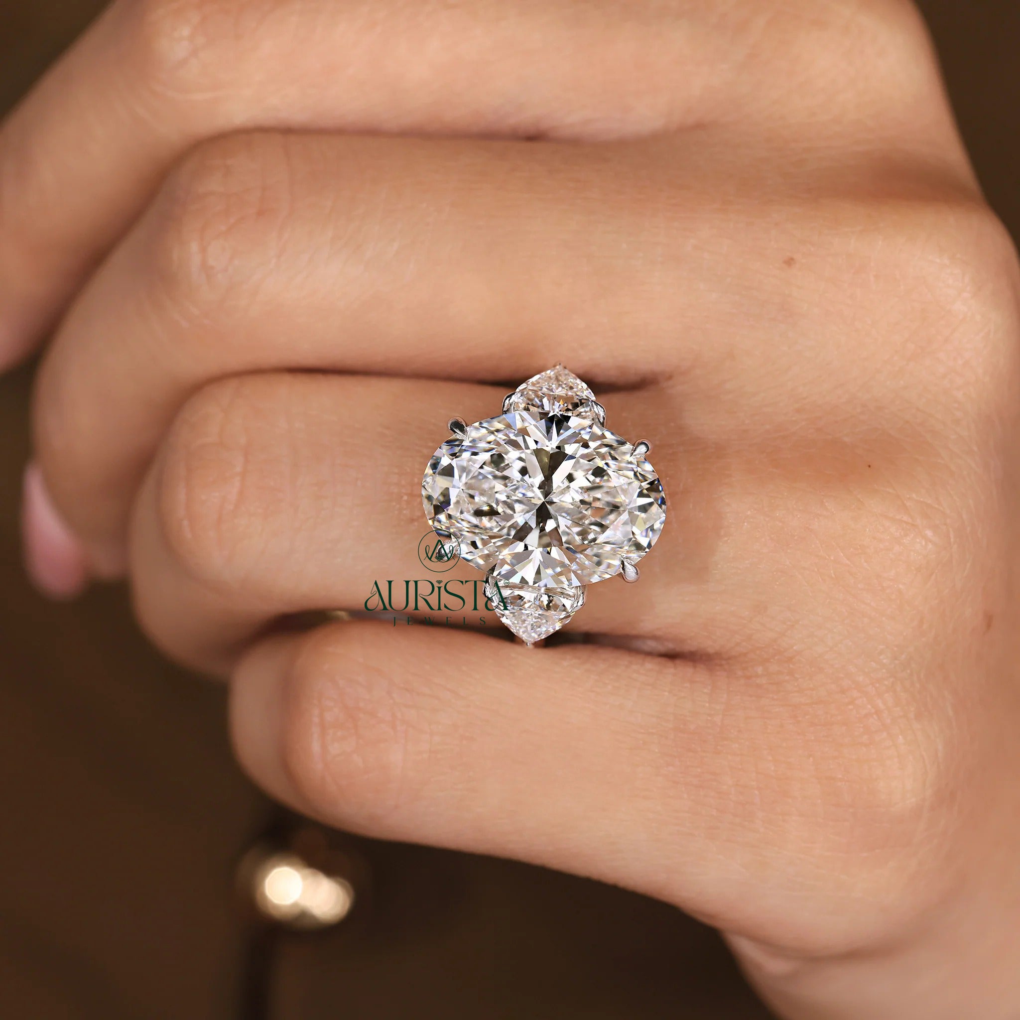 Infinite Glow – 5 Carat Oval Ring with Fine Diamond