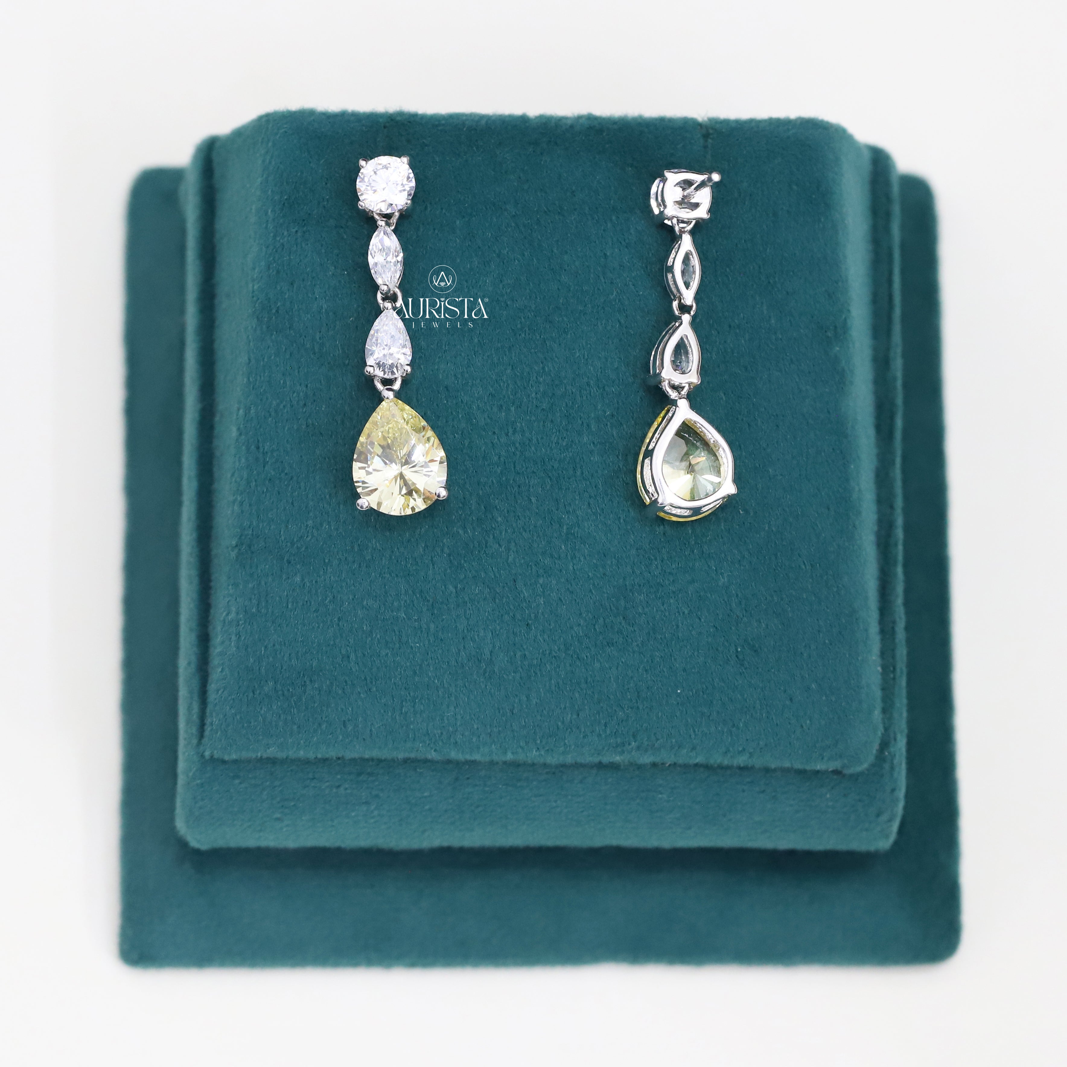 Pear Cut Moissanite Drop Earrings Tiered Dangle Earrings Minimalist Fine Jewelry