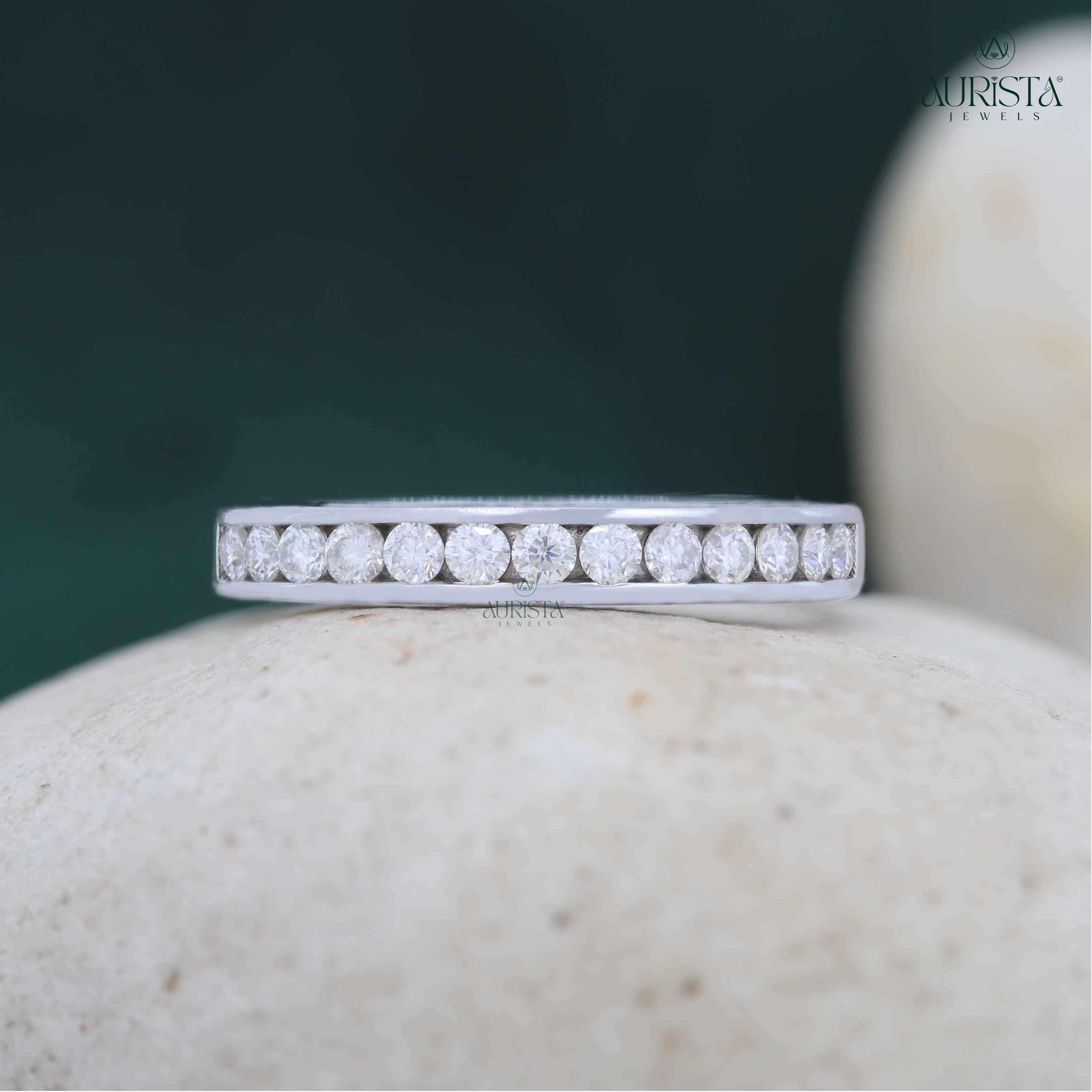 Rings of Destiny- White Gold Band with Round Diamond