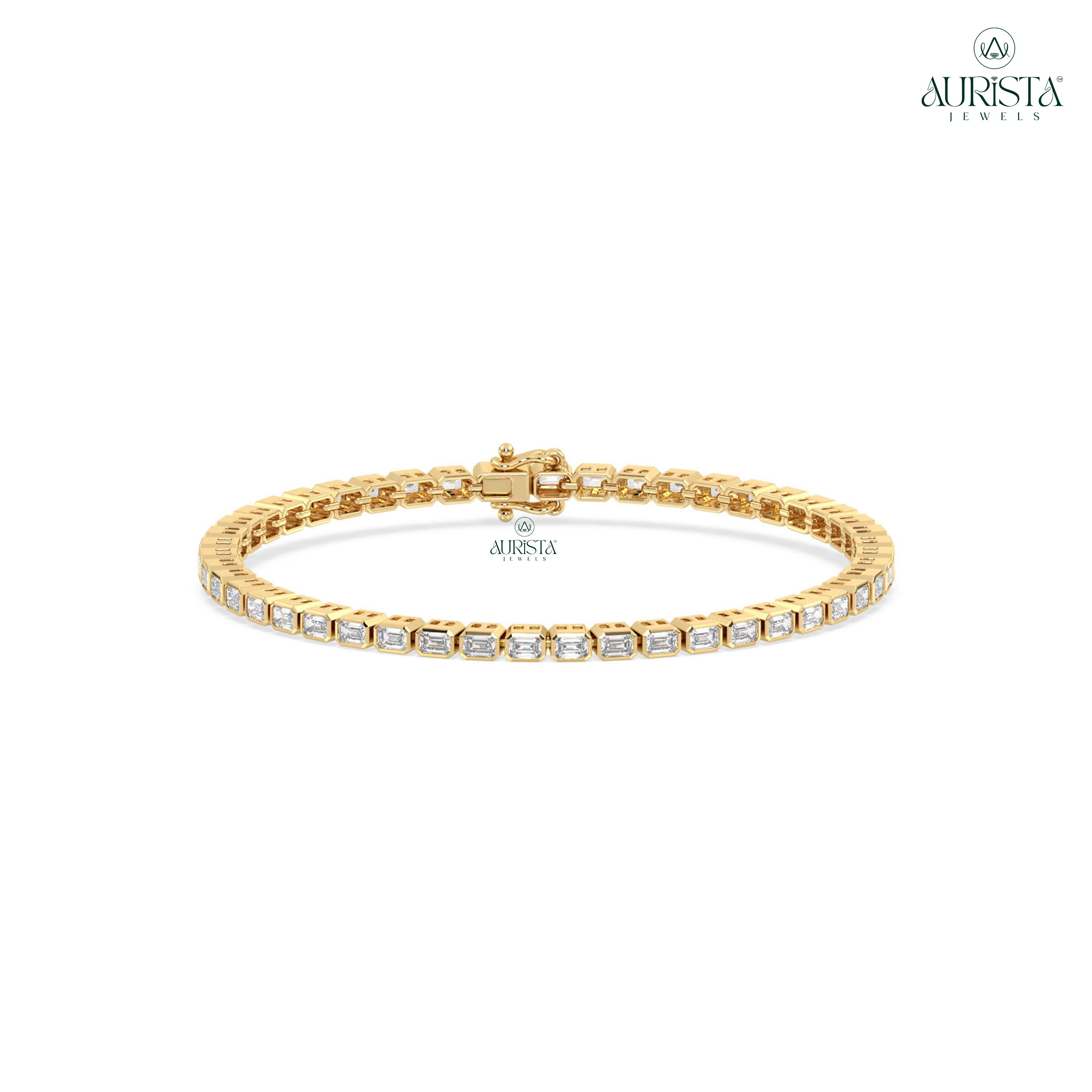 Promise Bound Gold Tennis Bracelet with Emerald Diamonds