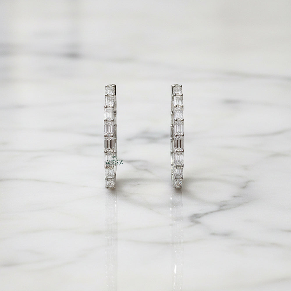 Forever Shine – White Diamond Earrings