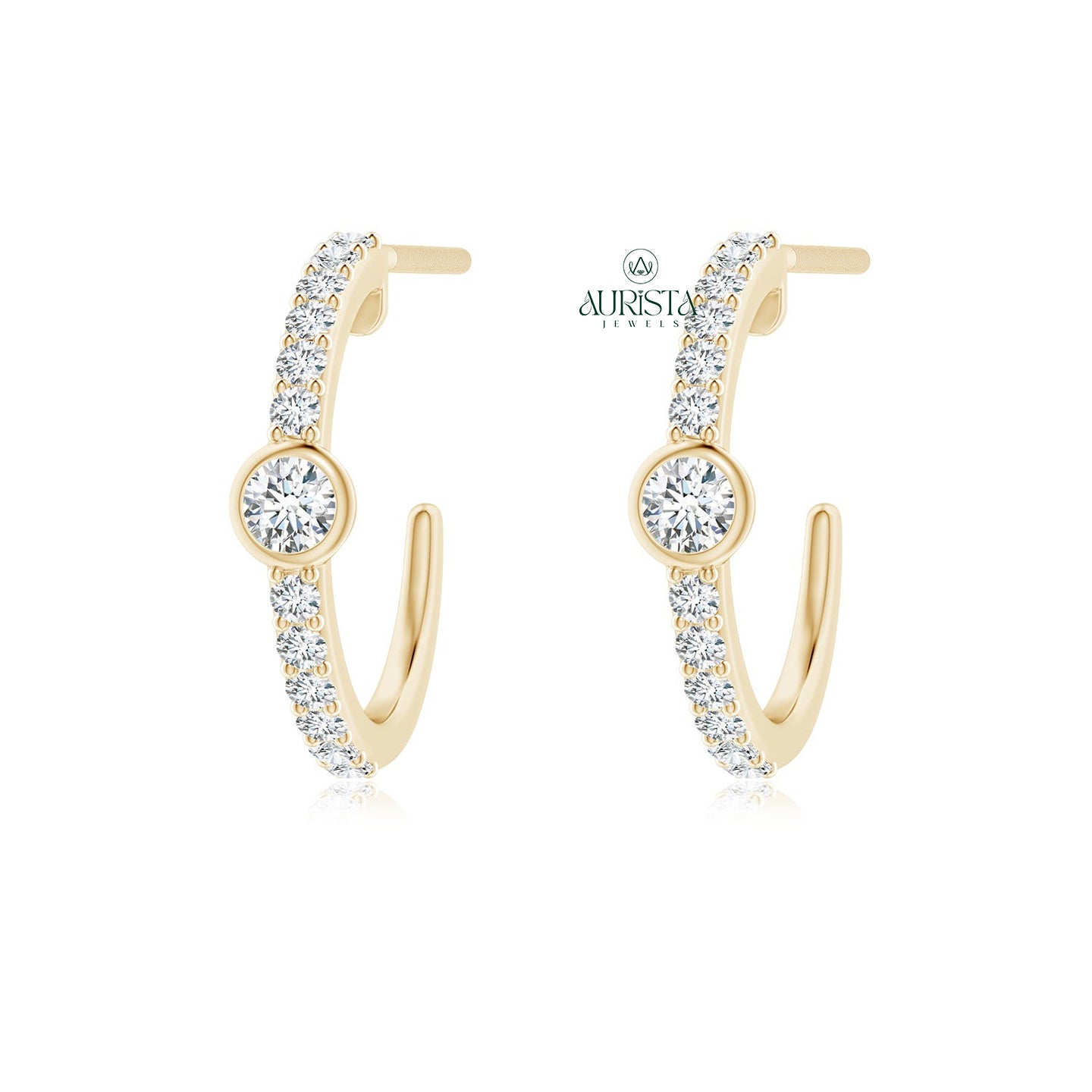 Modern Earrings with Precious Diamond