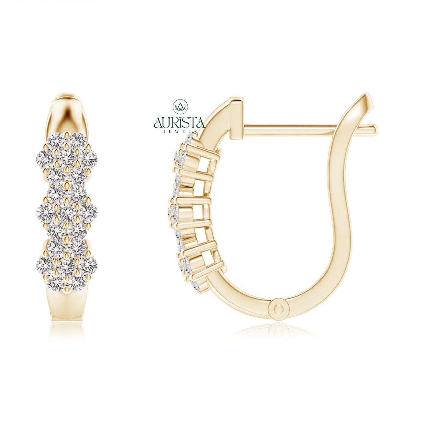 Graceful Earrings with Brilliant Diamond