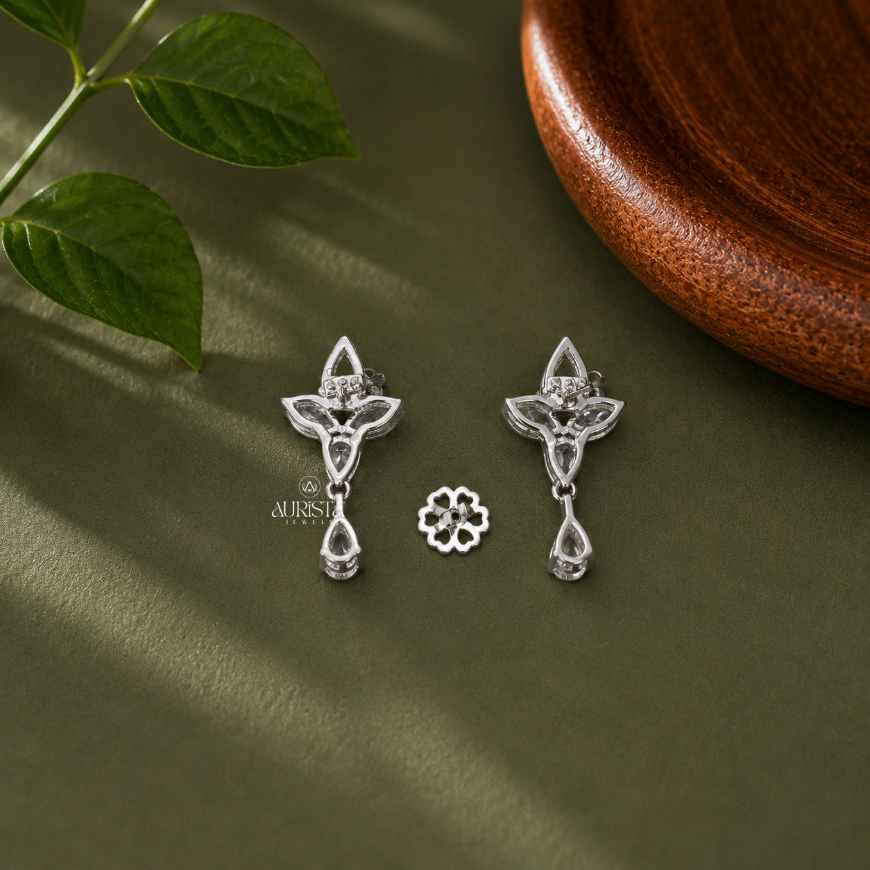 Prae and Marquise Cut Moissanite  Dangle Earrings Bridal Party Gift