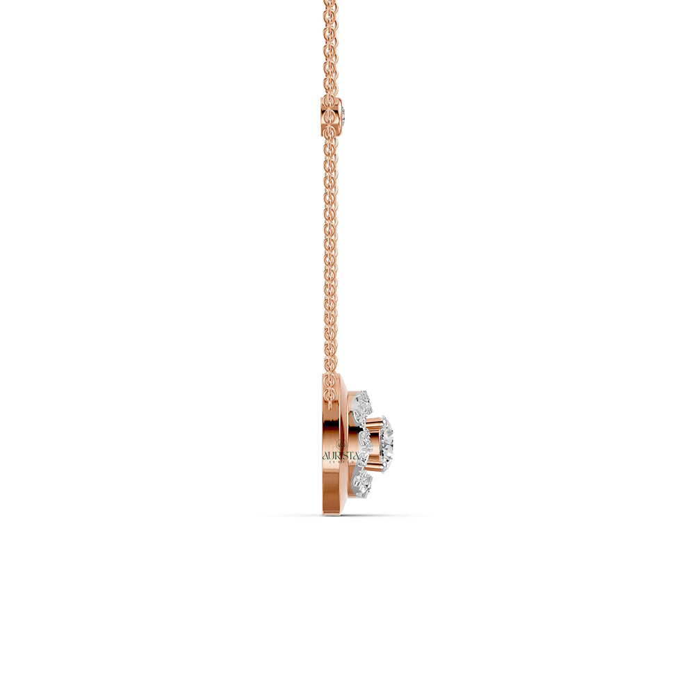 Pure Shine Round Brilliant Diamond Pendant in Rose Gold