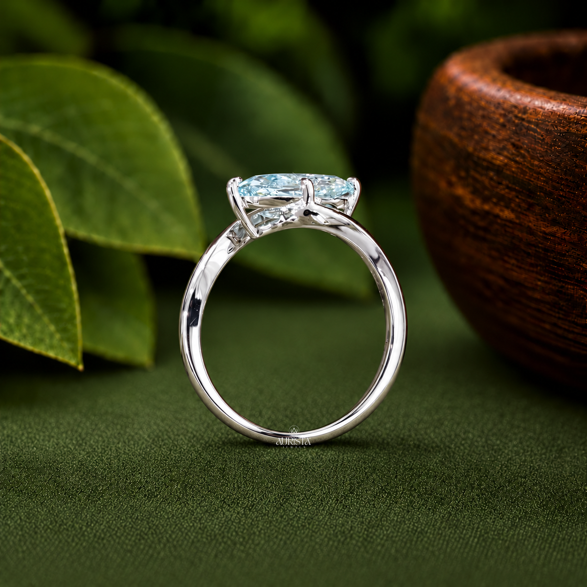 Sky Marquise Cut Bypass Engagement Ring Color Diamond Lab Grown in Diamond Jewelry
