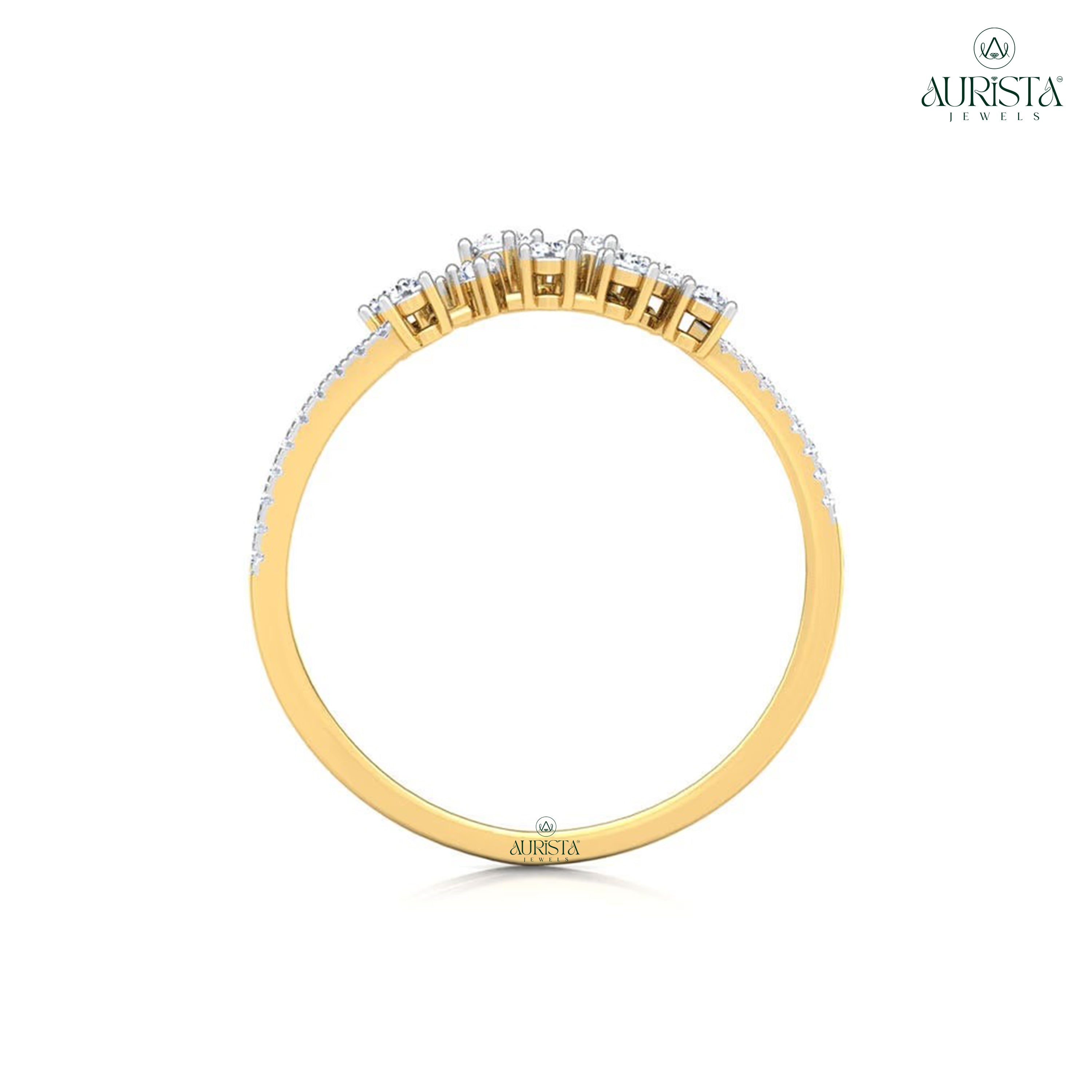 Bond of Light  – Yellow Gold Band with Round Diamond