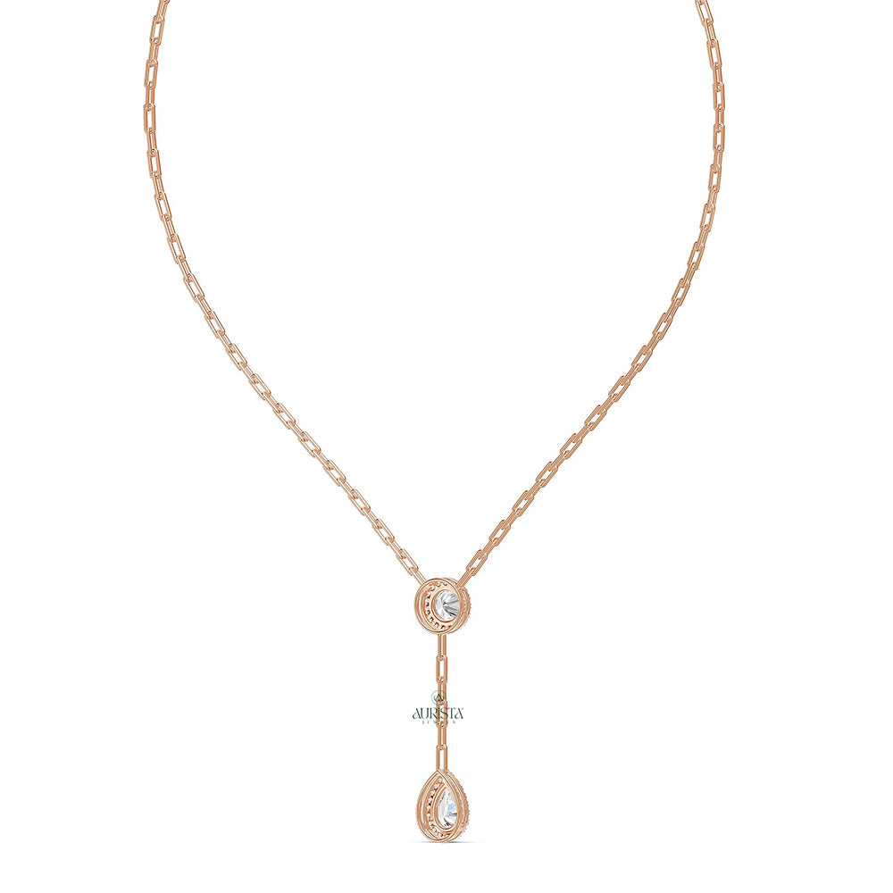 Brilliant Charm Round Diamond Necklace in Gold