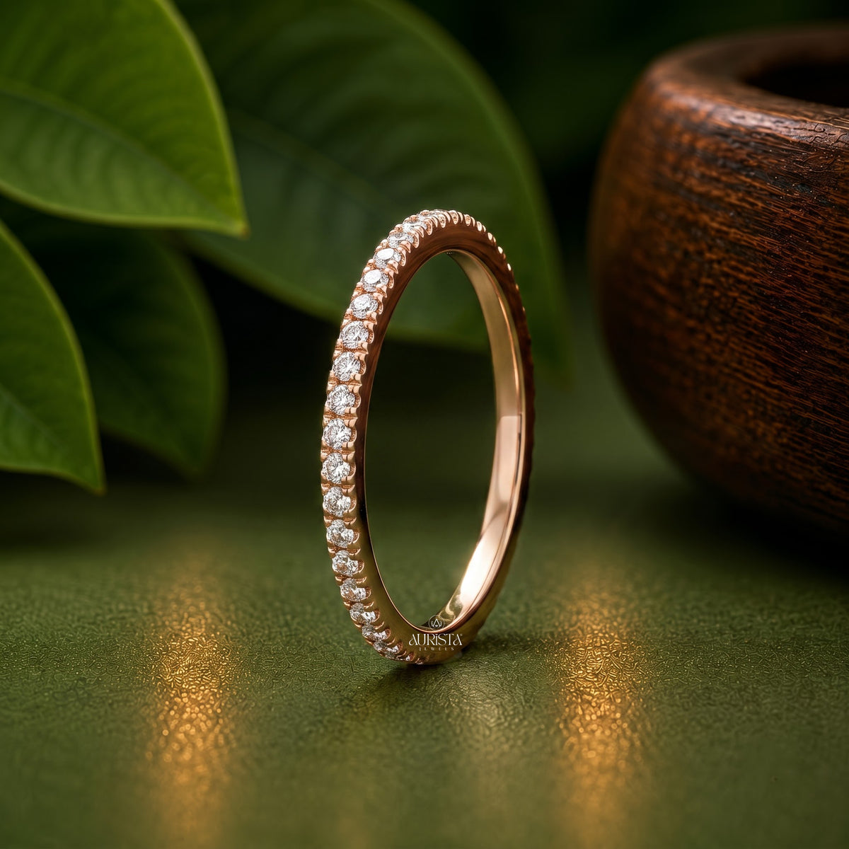Asscher Lab Grown Diamond Ring Set, Vintage Floral Halo In Rose Gold Pave Side Stones