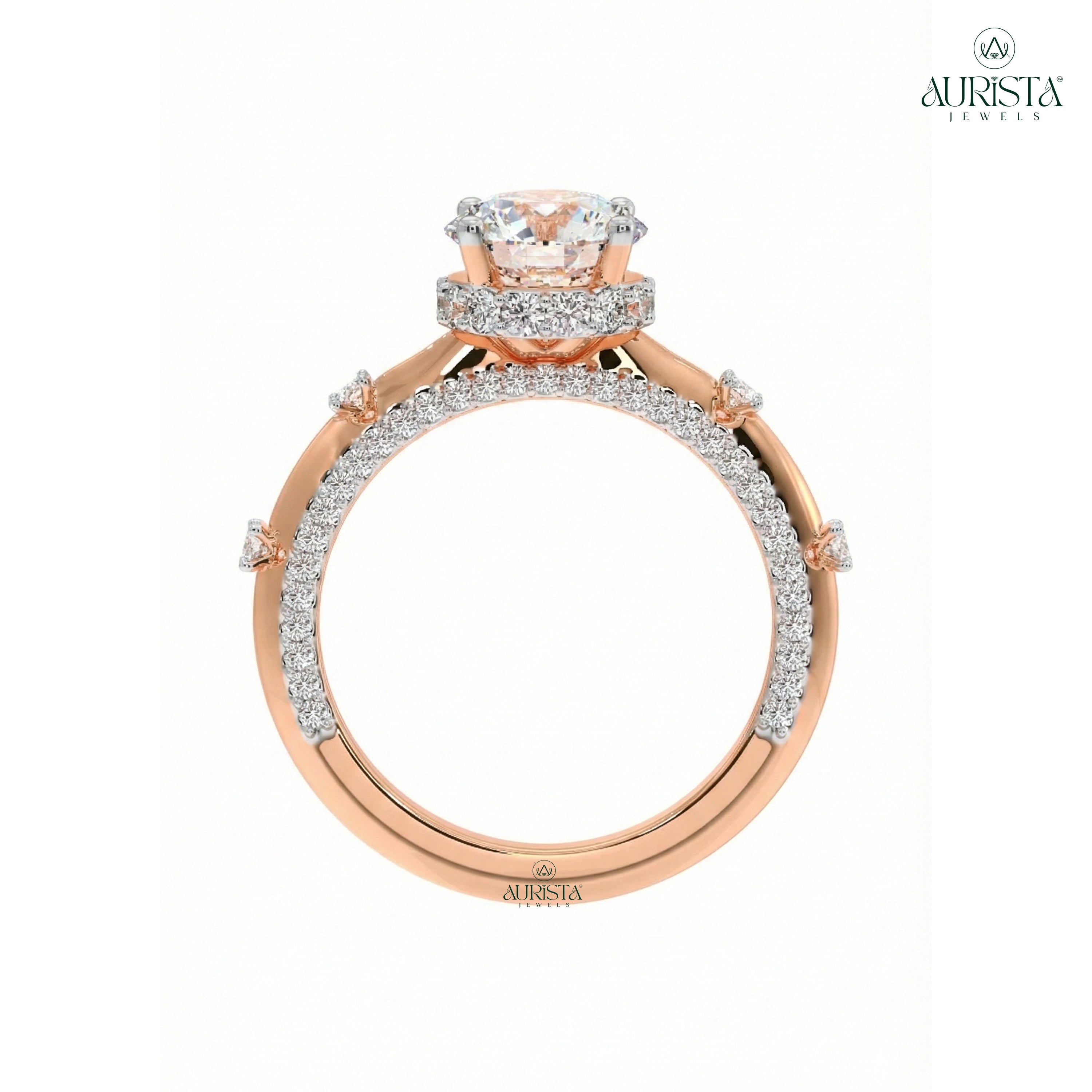 Bond of Light – Rose Gold Ring with Round Diamond