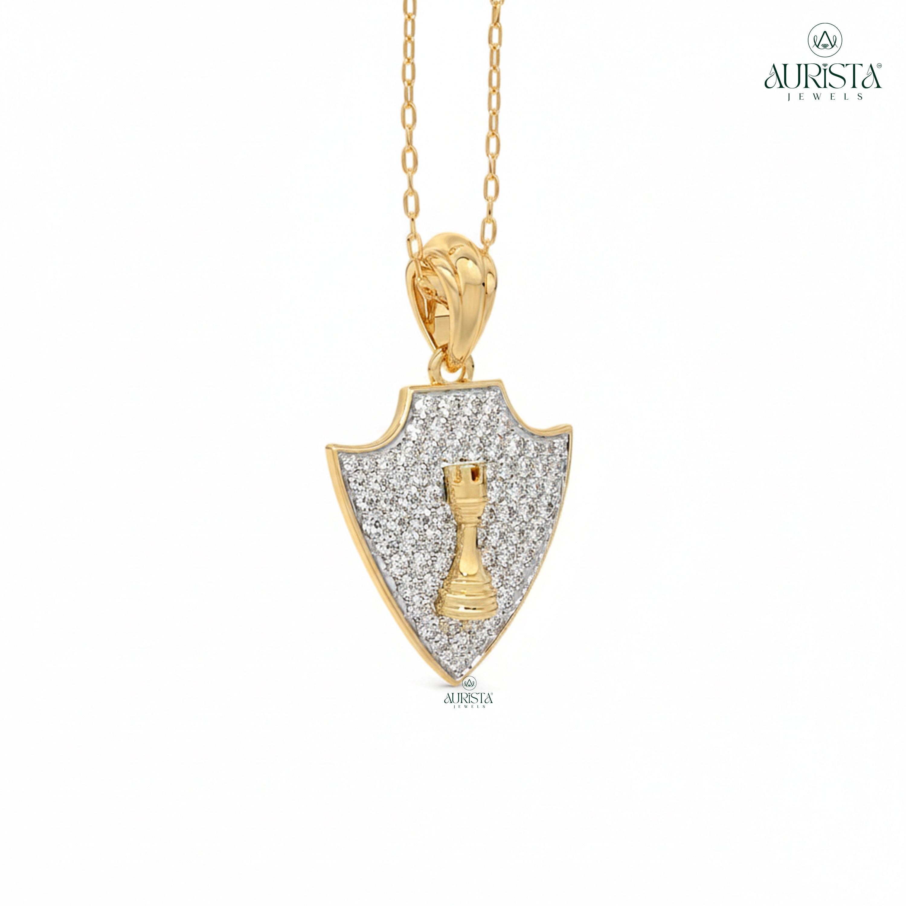Polished Men’s Pendant with Diamond