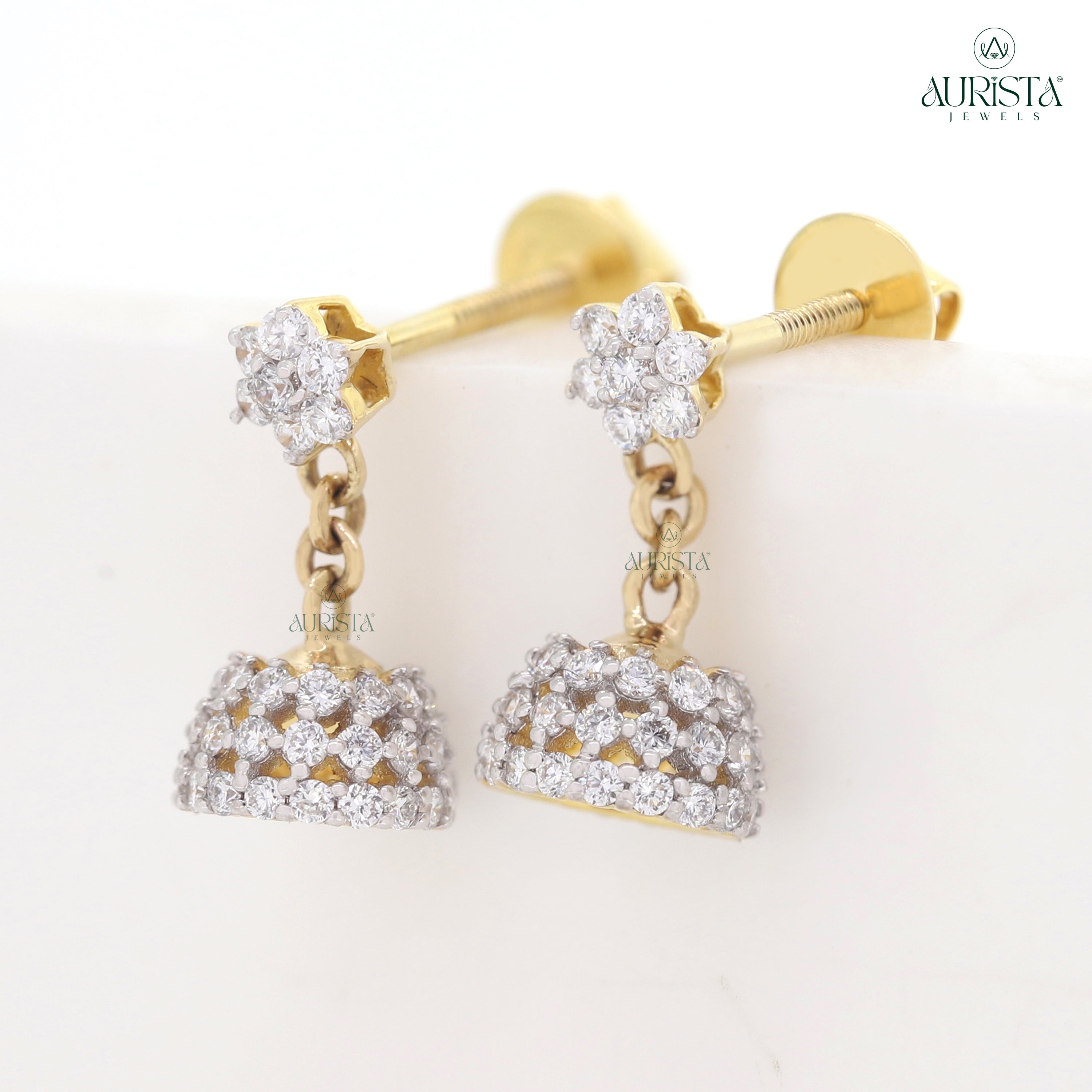 Dazzling Grace – White Diamond Earrings