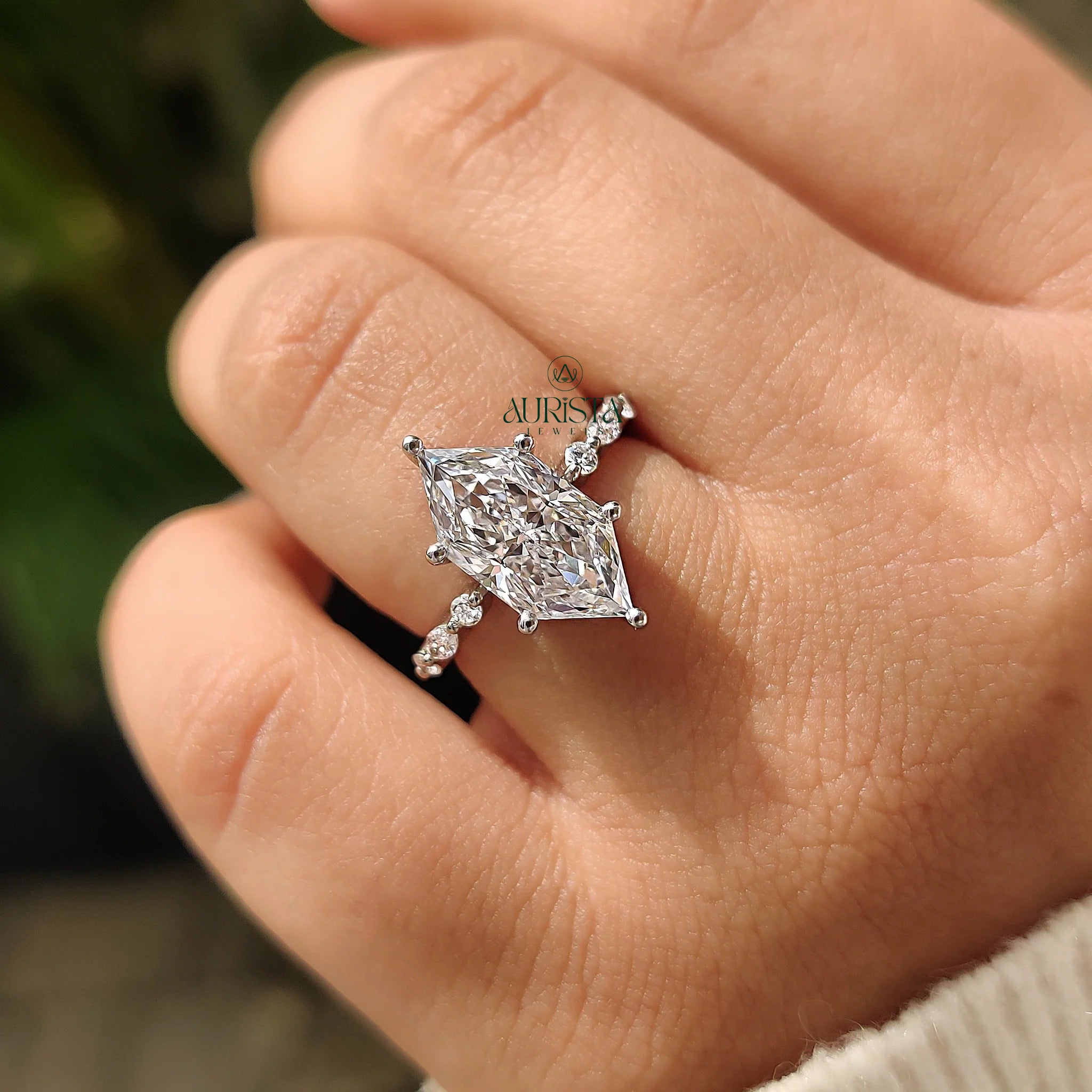 Veloura Marquise Diamond Pave Ring with Elegant Brilliance