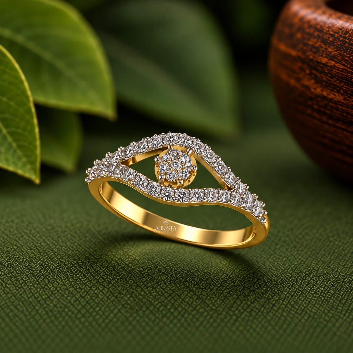 Evil Eye Cluster Statement Ring Lab Grown in Diamond Fine Jewelry