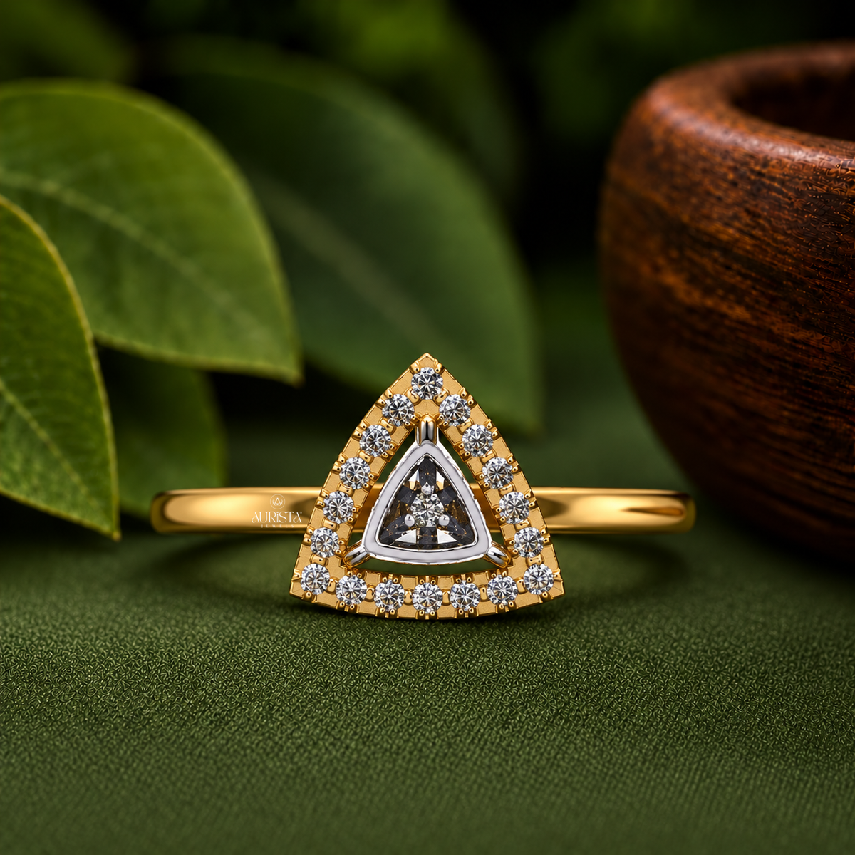 Trillion Cut Halo Statement Ring Lab Grown in Diamond Fine Jewelry