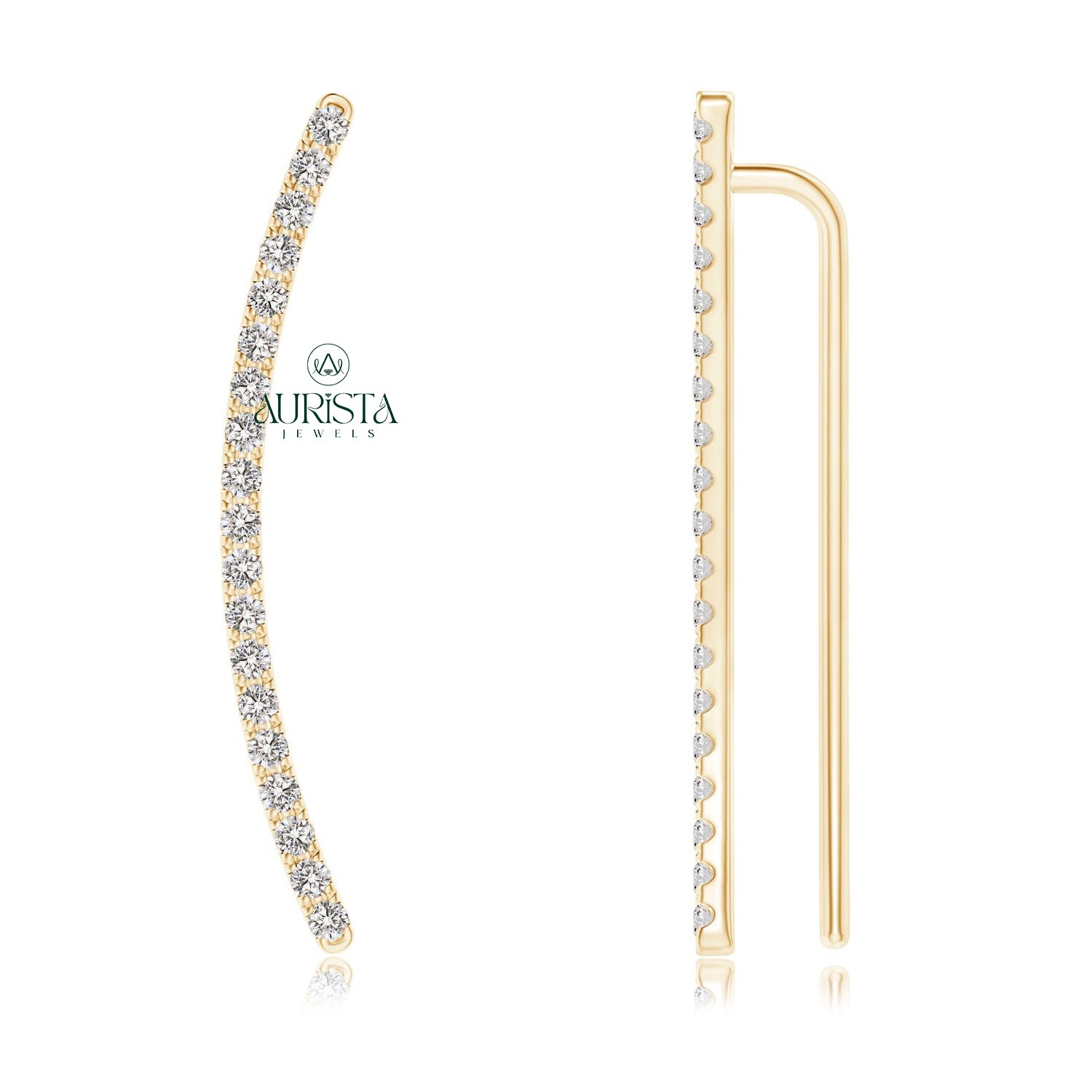 Trendy Earrings with Elegant Diamond