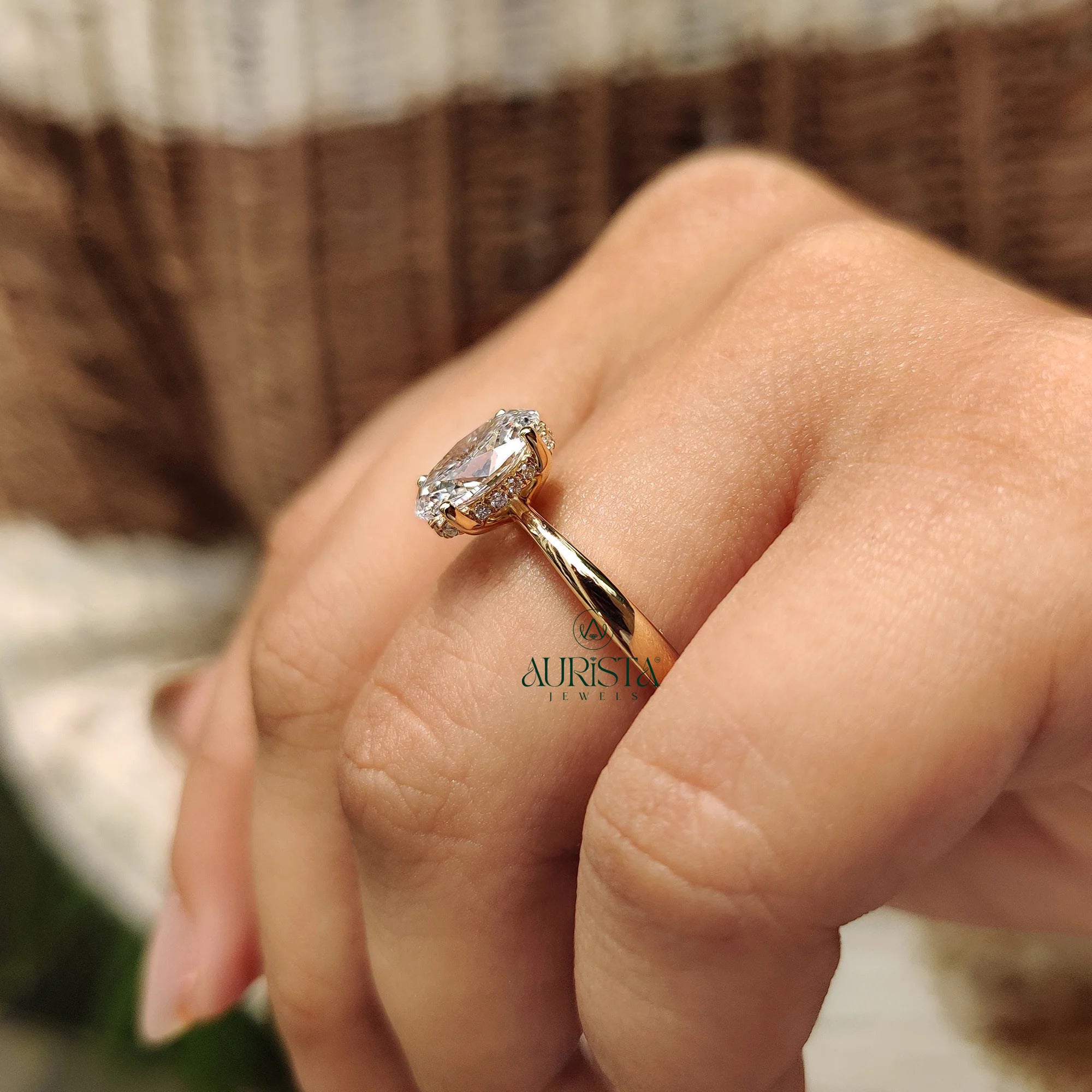Eternal Oval – Hidden Halo Solitaire Diamond Ring