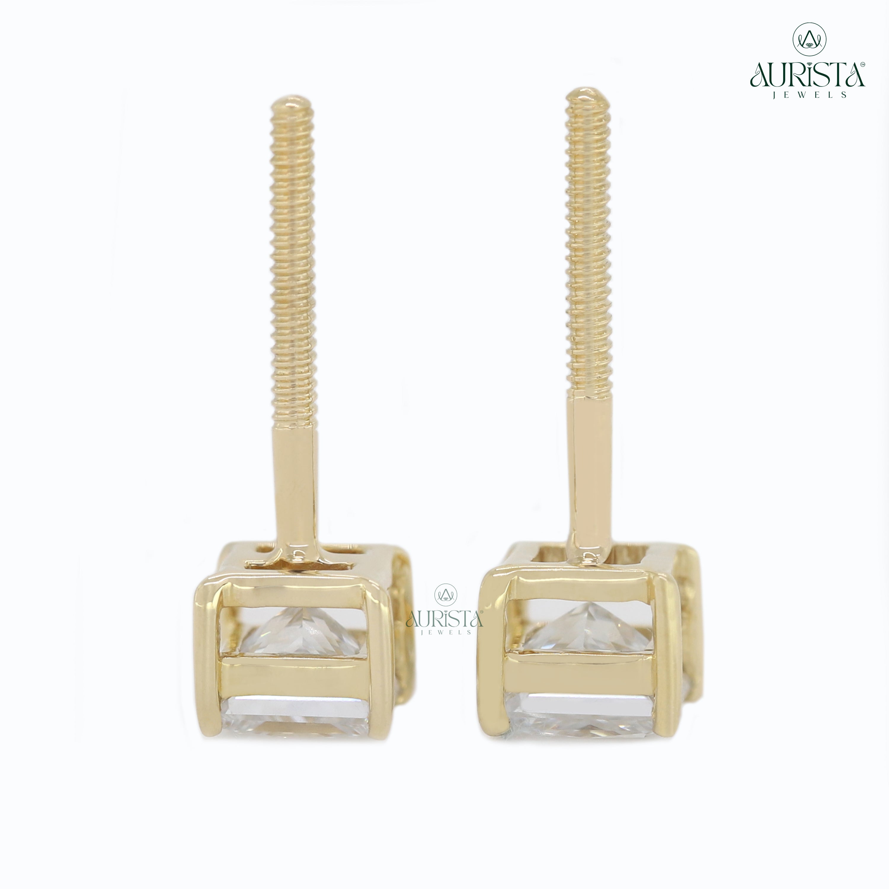 Forever Gleam – Princess Cut Diamond Earrings