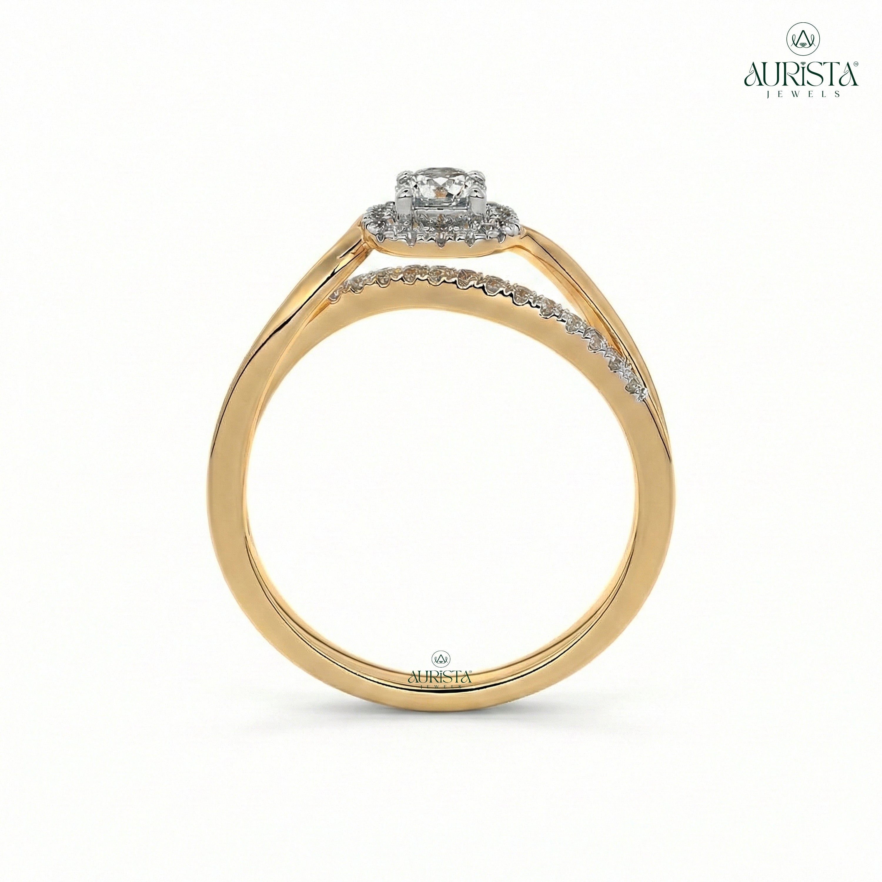 Endless Vows – Yellow Gold Band with Round Diamond