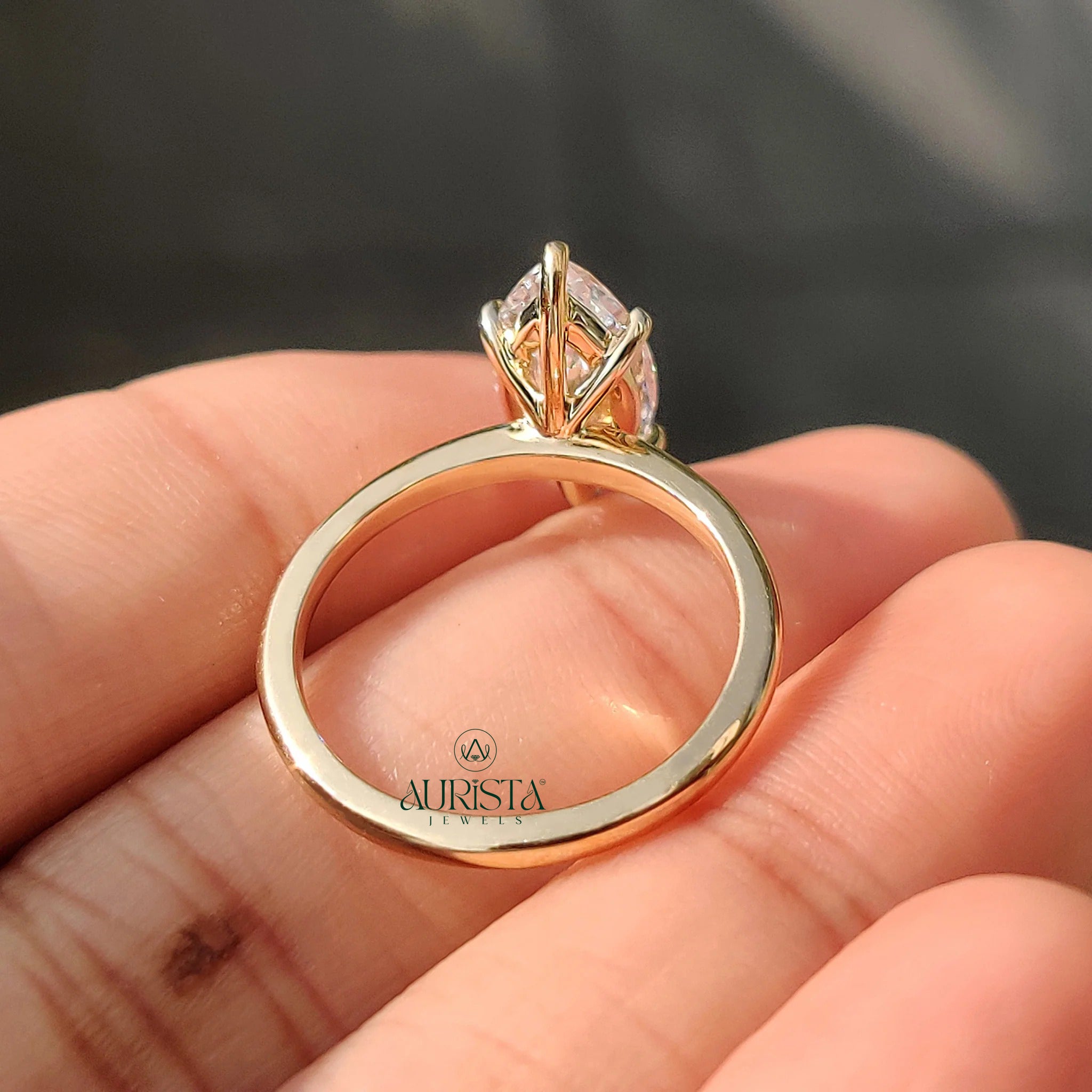 Modern Luxury Marquise Lab Grown Diamond Solitaire Ring