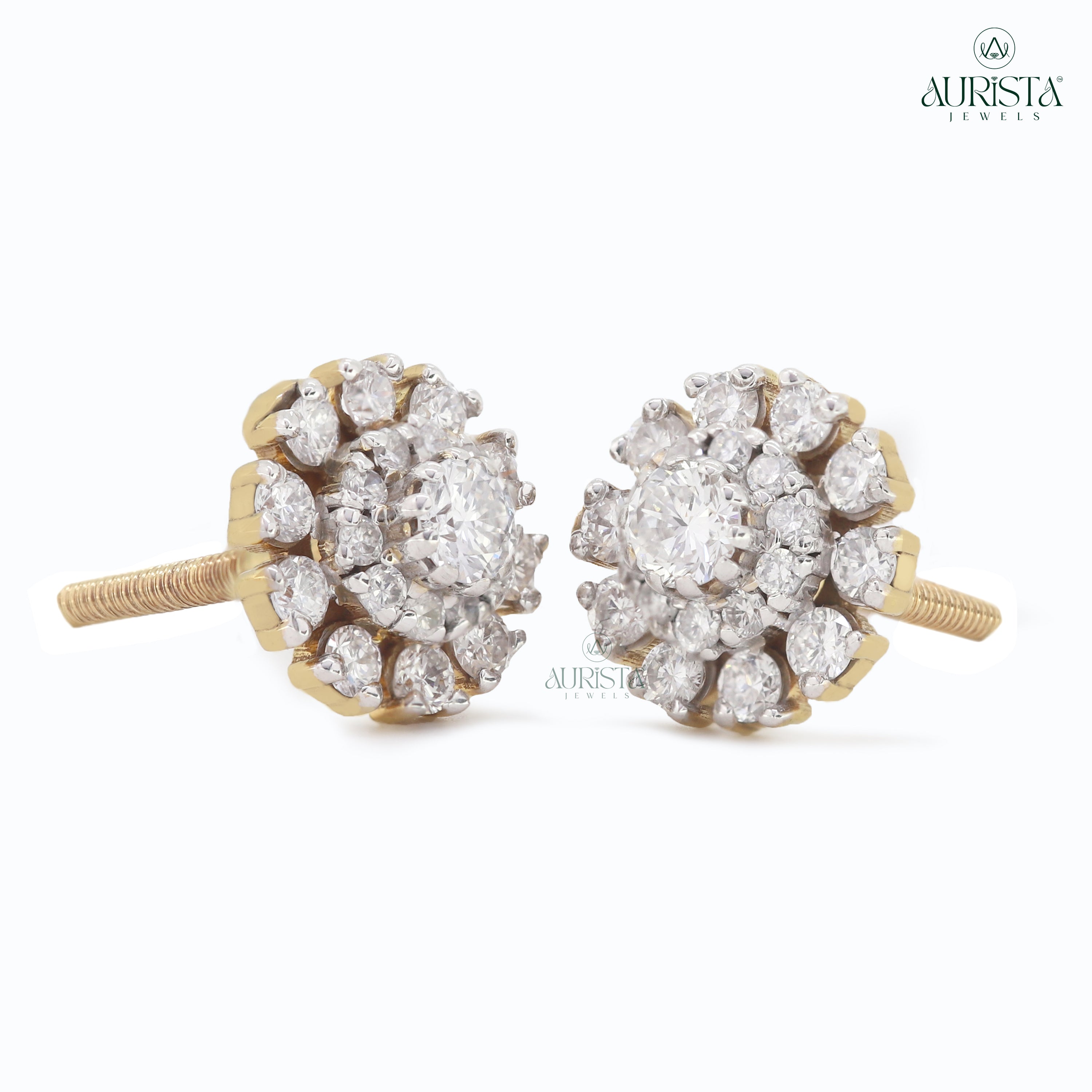 Radiant Charm – Yellow Gold Earrings