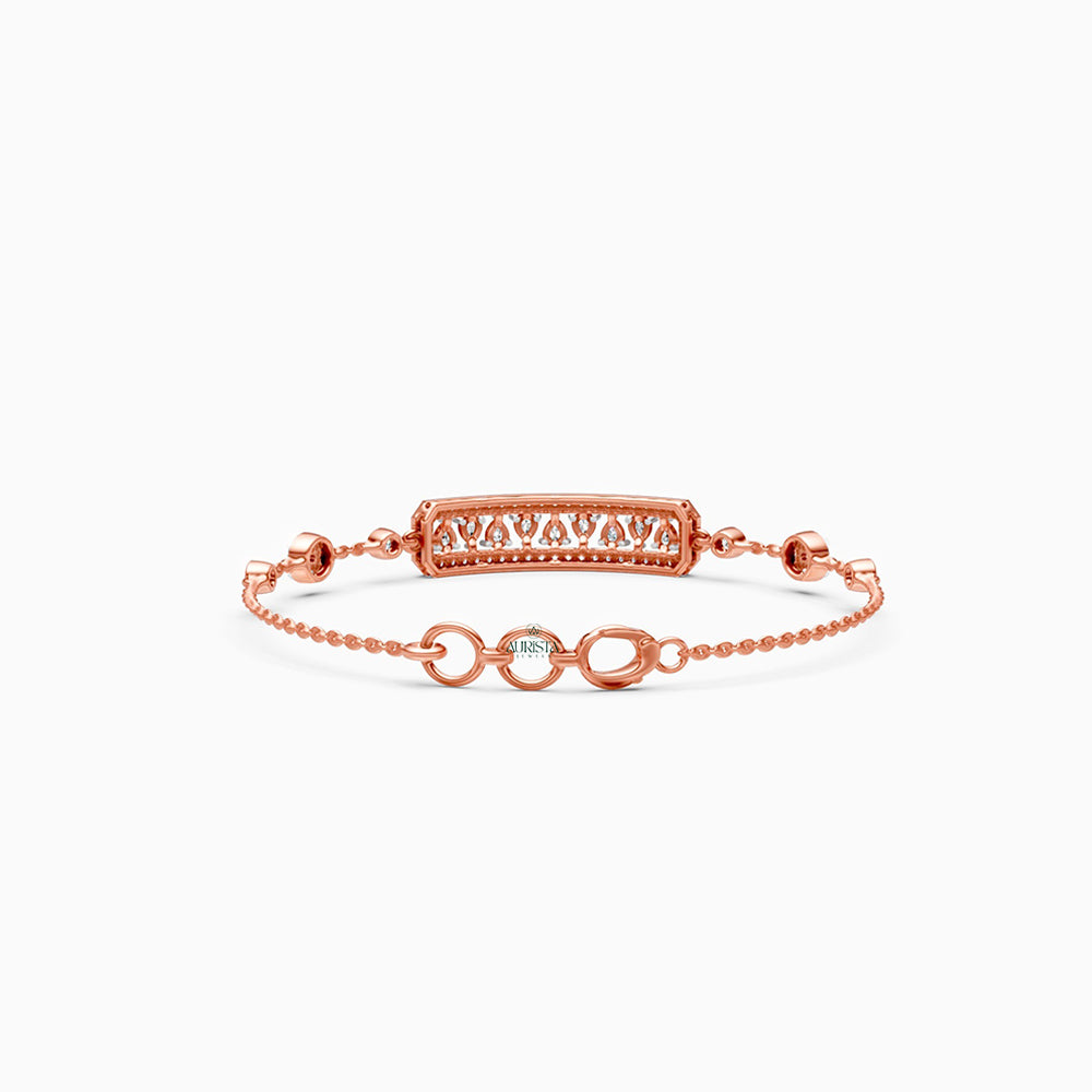 Sacred Circle – White Rose Gold Bracelet