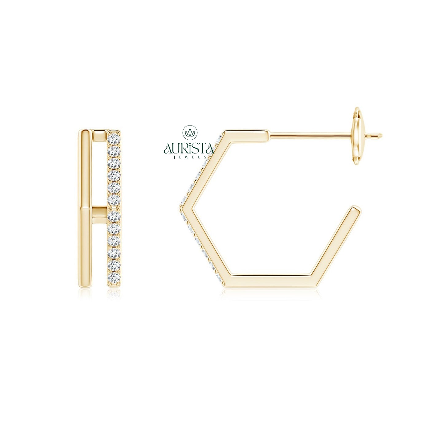 Trendy Earrings with Elegant Diamond