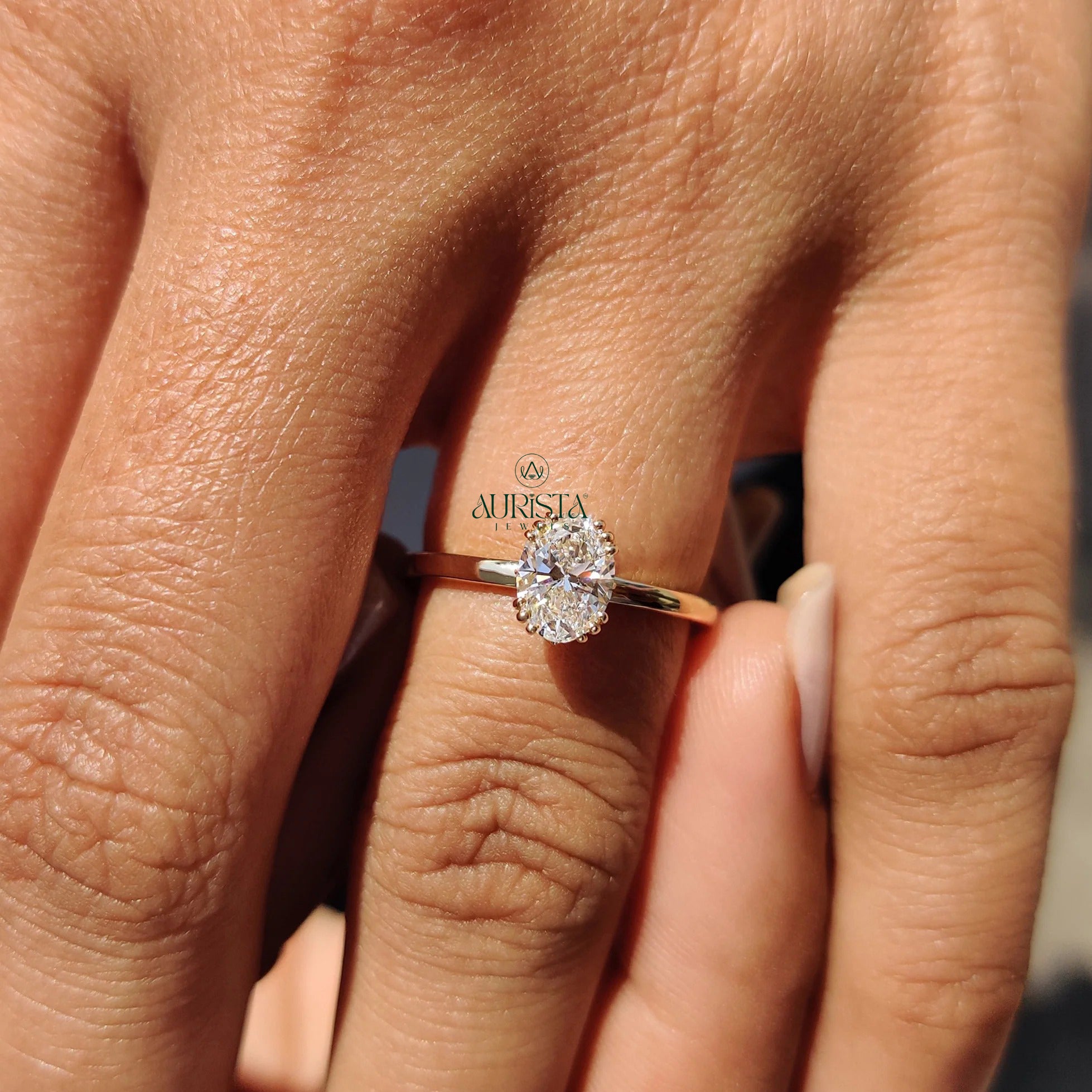 The Empress Oval Solitaire And Multi Prong Gold Ring