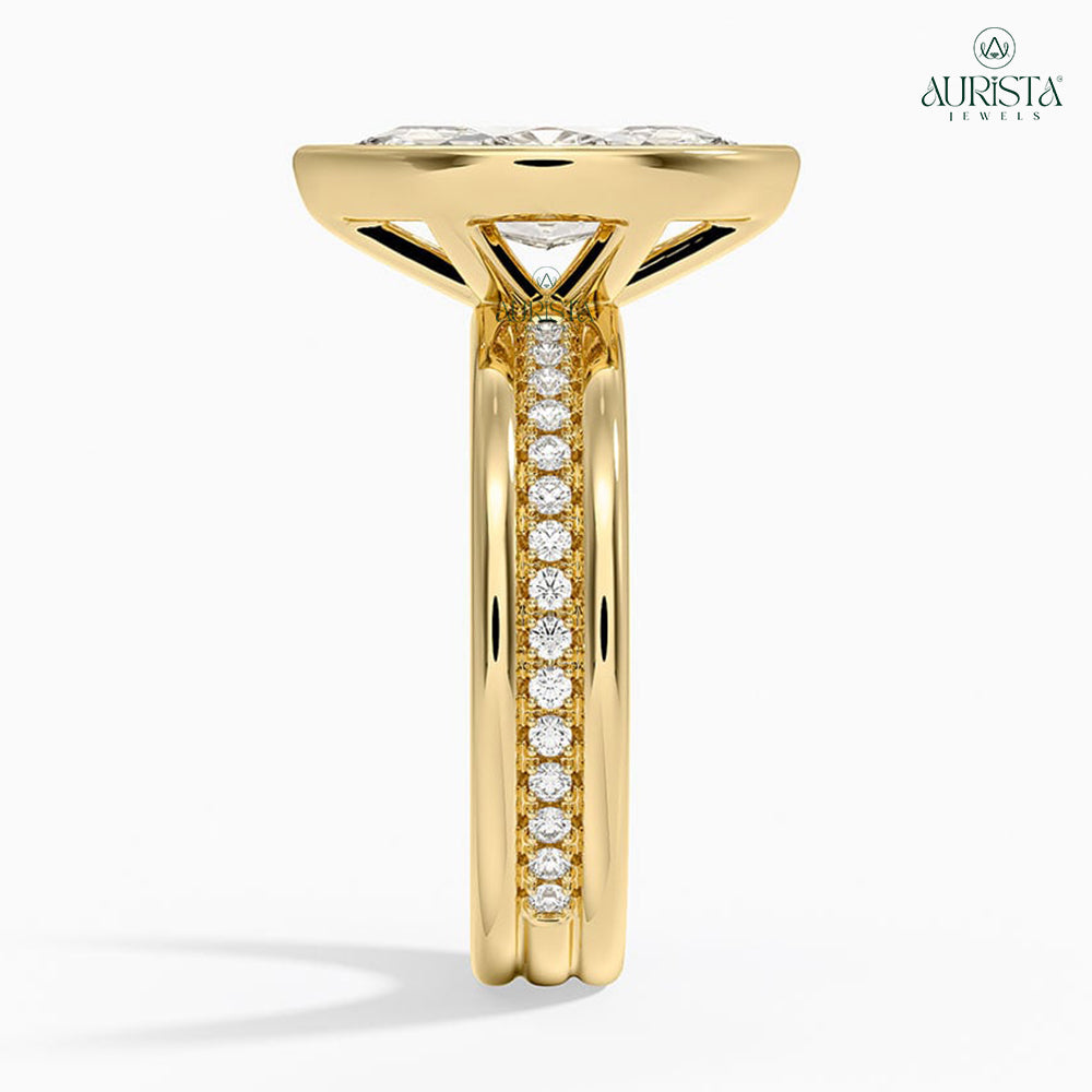 Forever in Light Yellow Gold Ring with Marquise Diamond