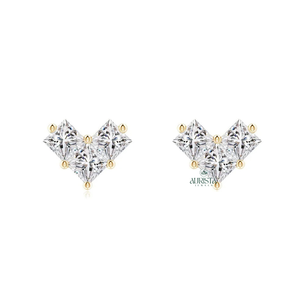 Royal Stud Earrings with Precious Round Diamond