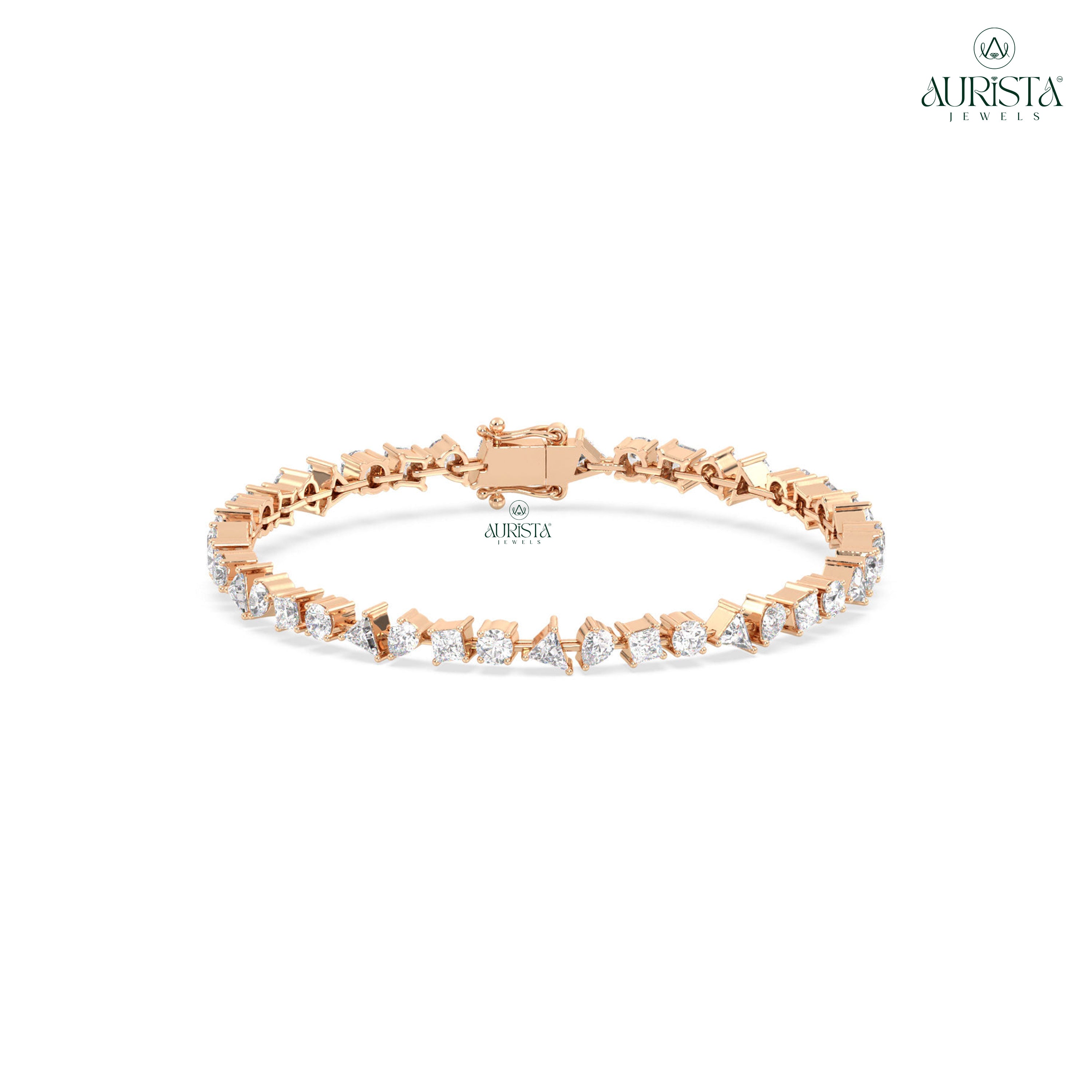 Forever Linked Gold Diamond Tennis Bracelet