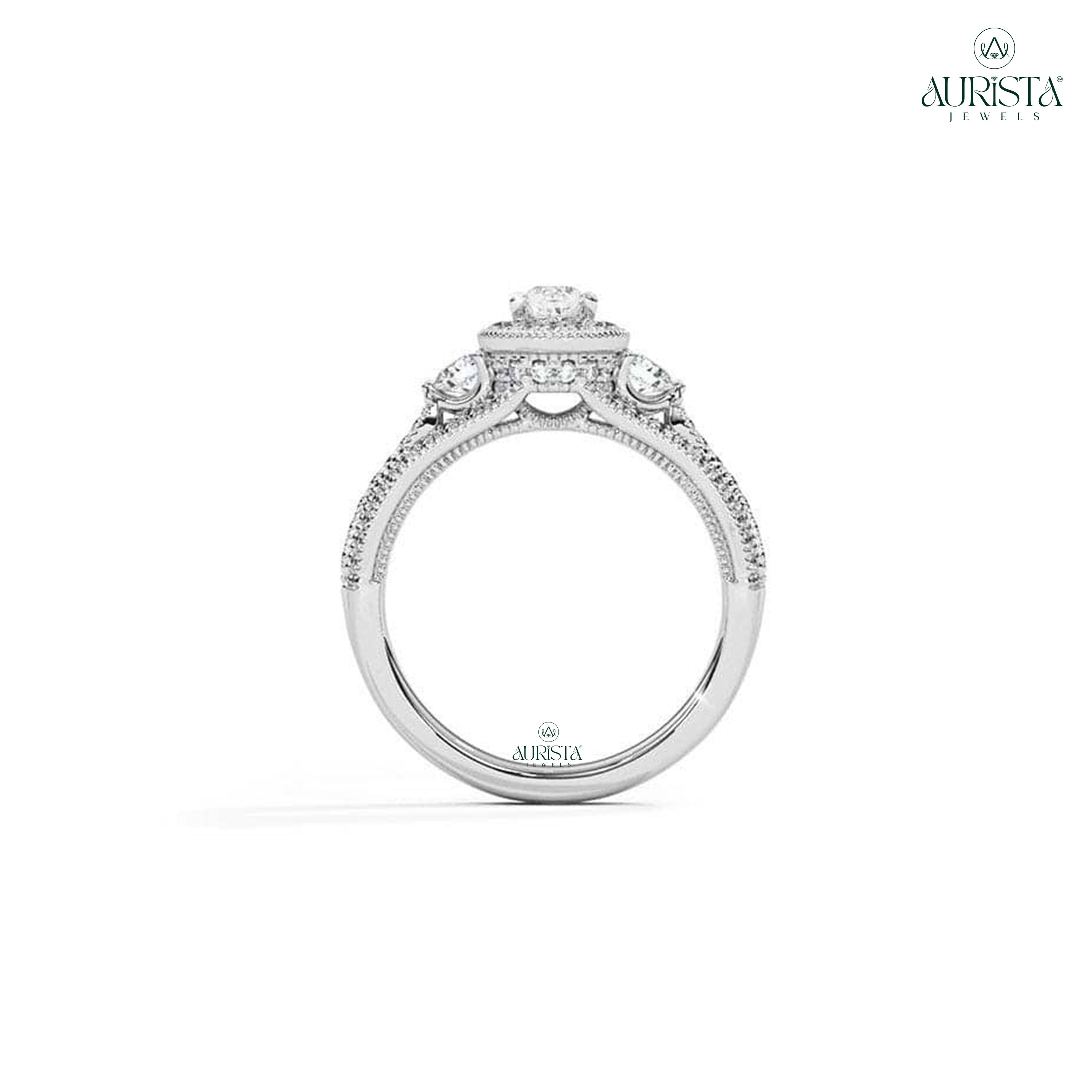 Bound in Time – White Gold Band with Pear Diamond