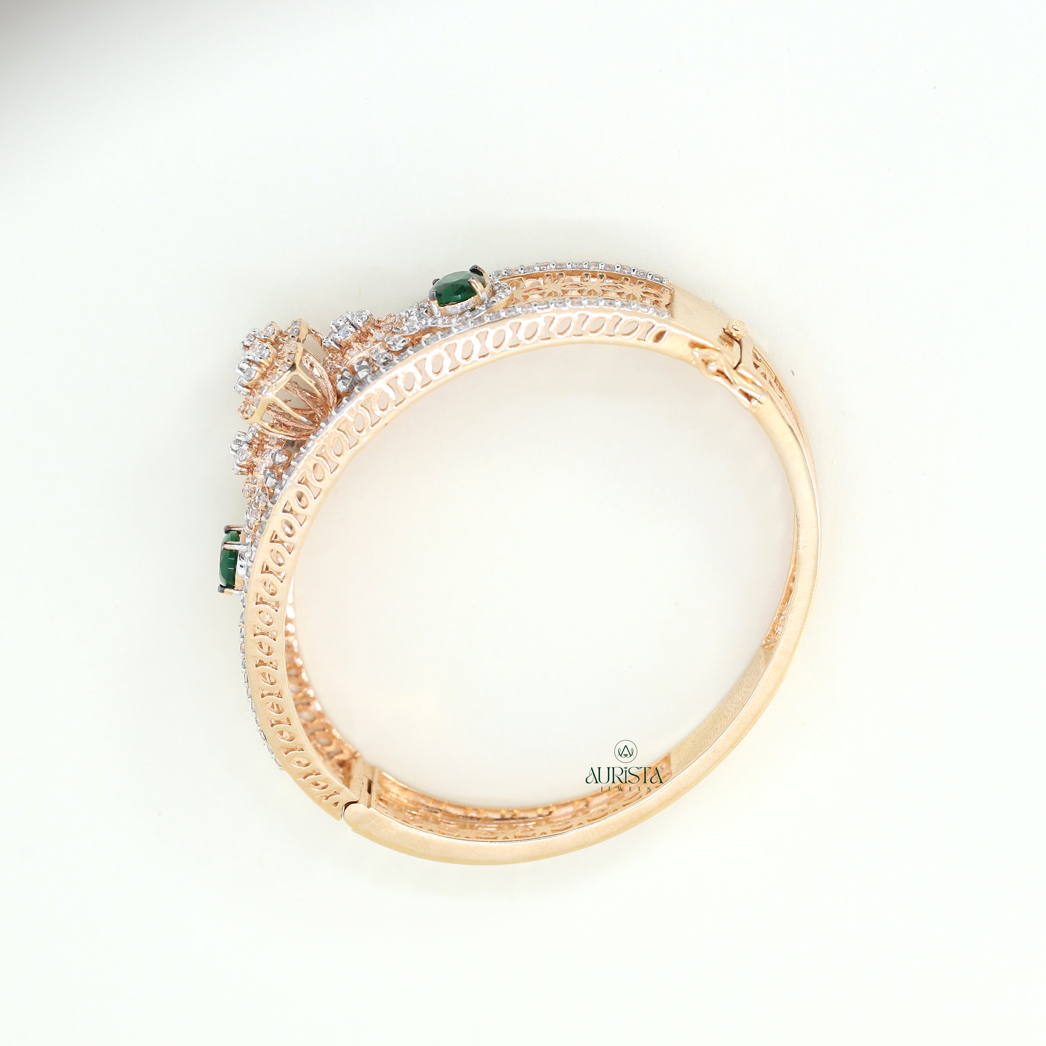 Moissanite Diamond Bracelet with Green stones