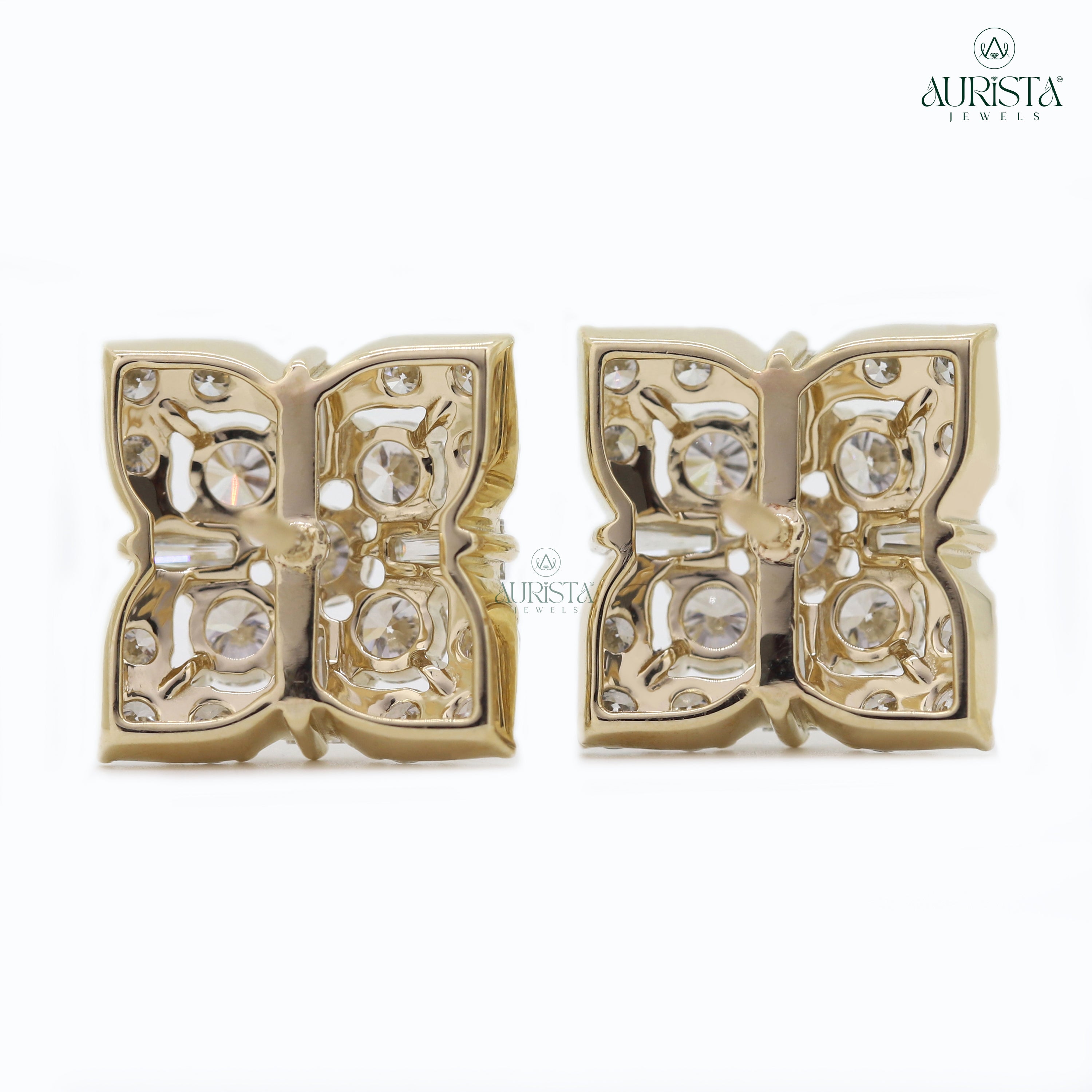 Timeless Vows – Yellow Gold Diamond Earrings