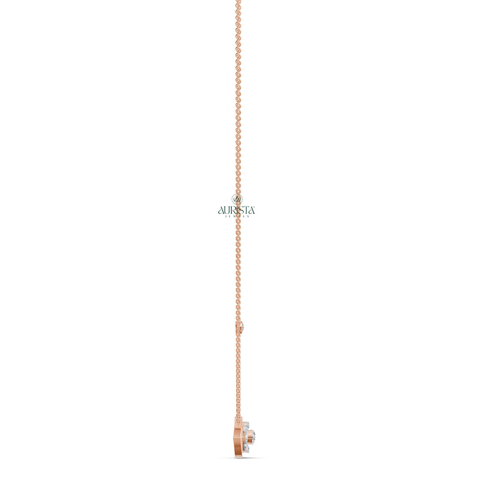 Classic Spark Round Diamond Pendant in Rose Gold