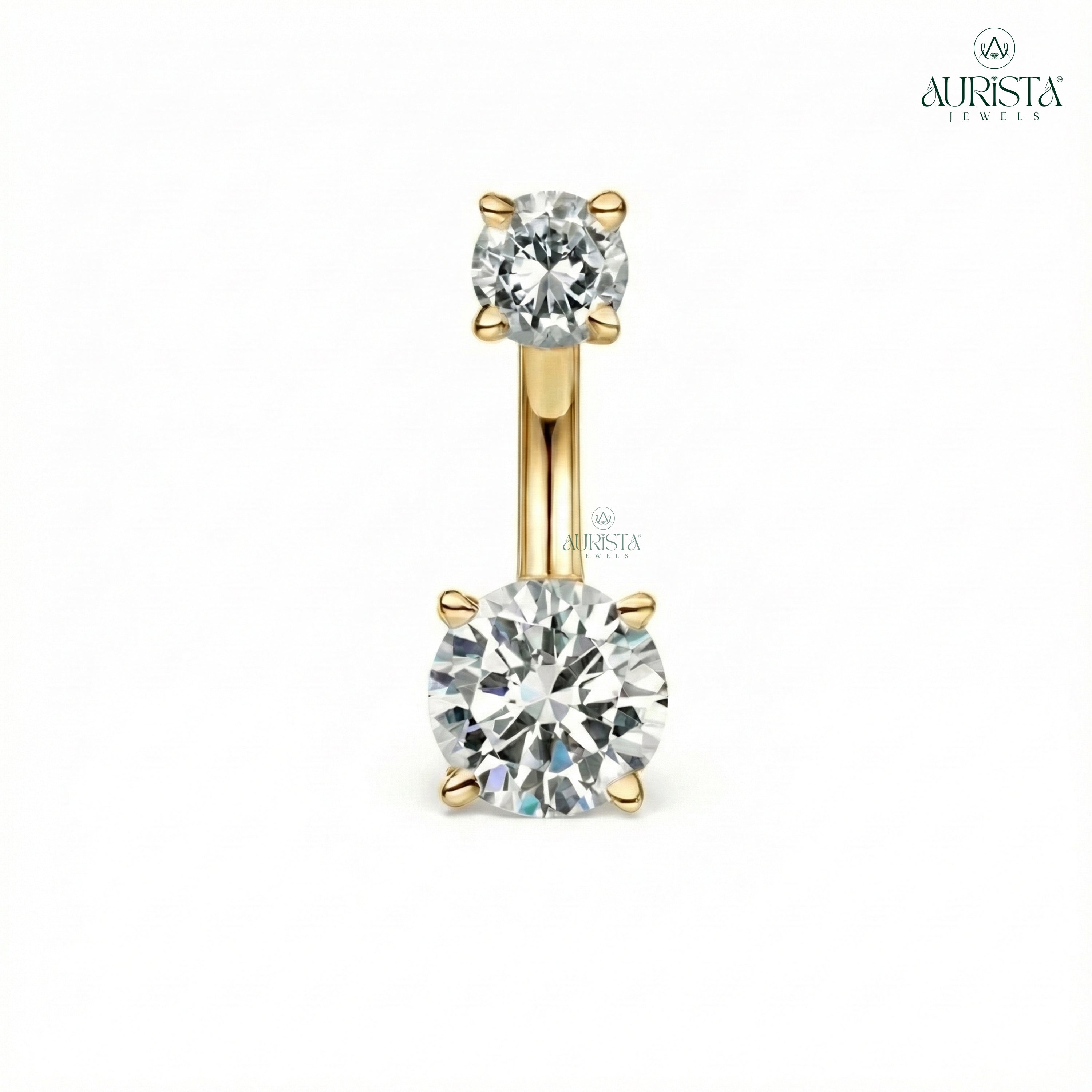 Infinite Love Rose Gold Round Diamond Navel Ring