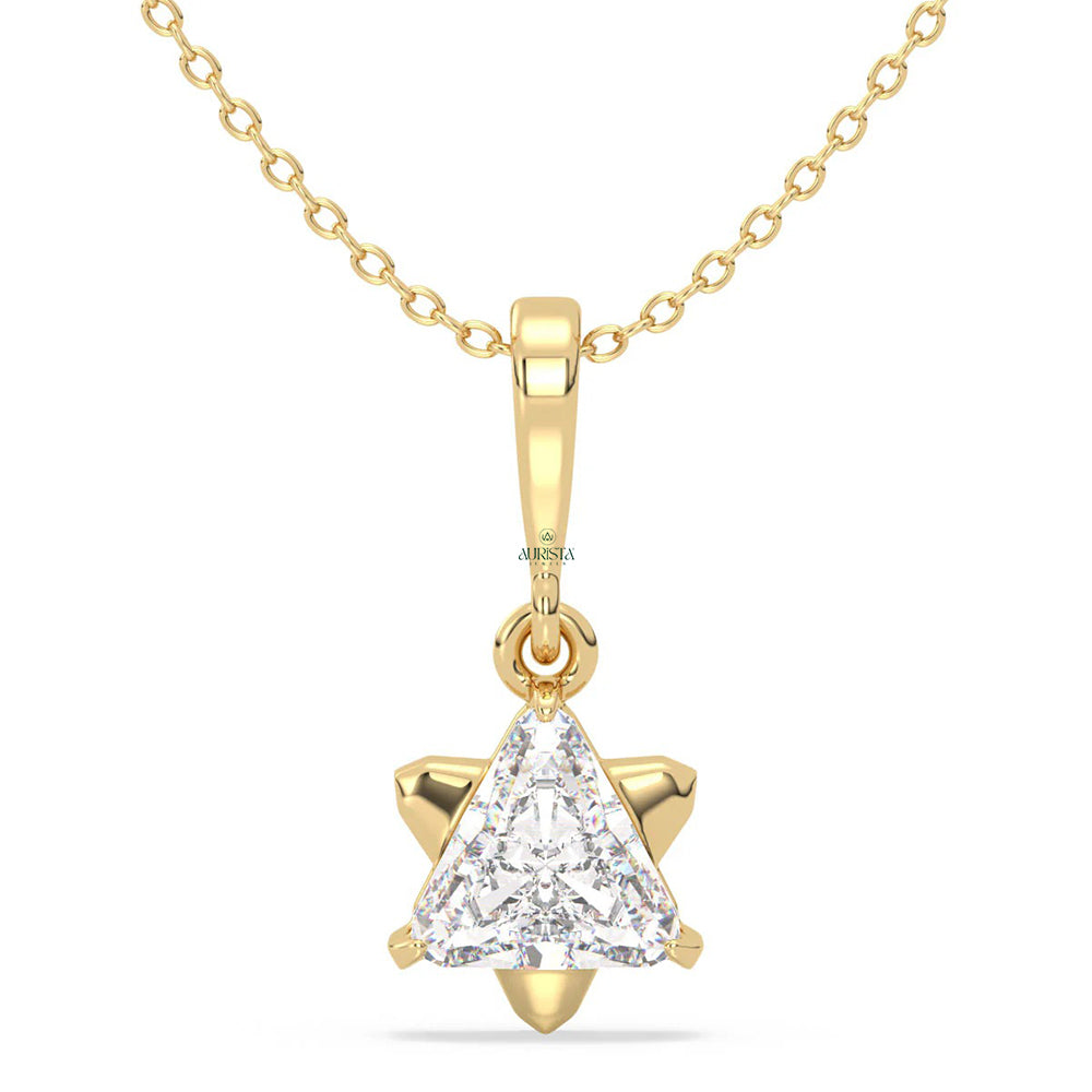 Celestial Glow Solitaire Diamond Pendant in Rose Gold