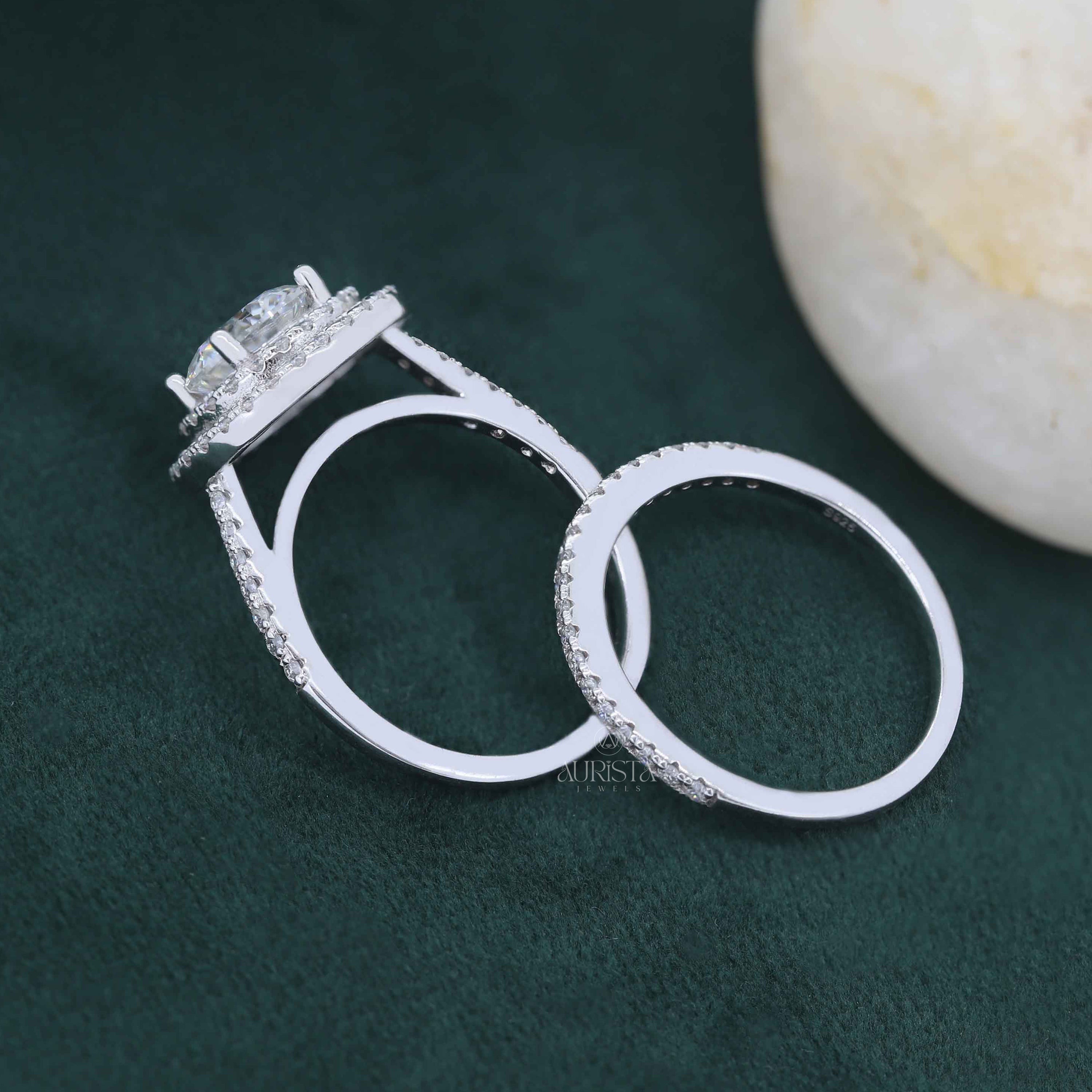 Gift of Love – Custom Round White Diamond Ring With Band