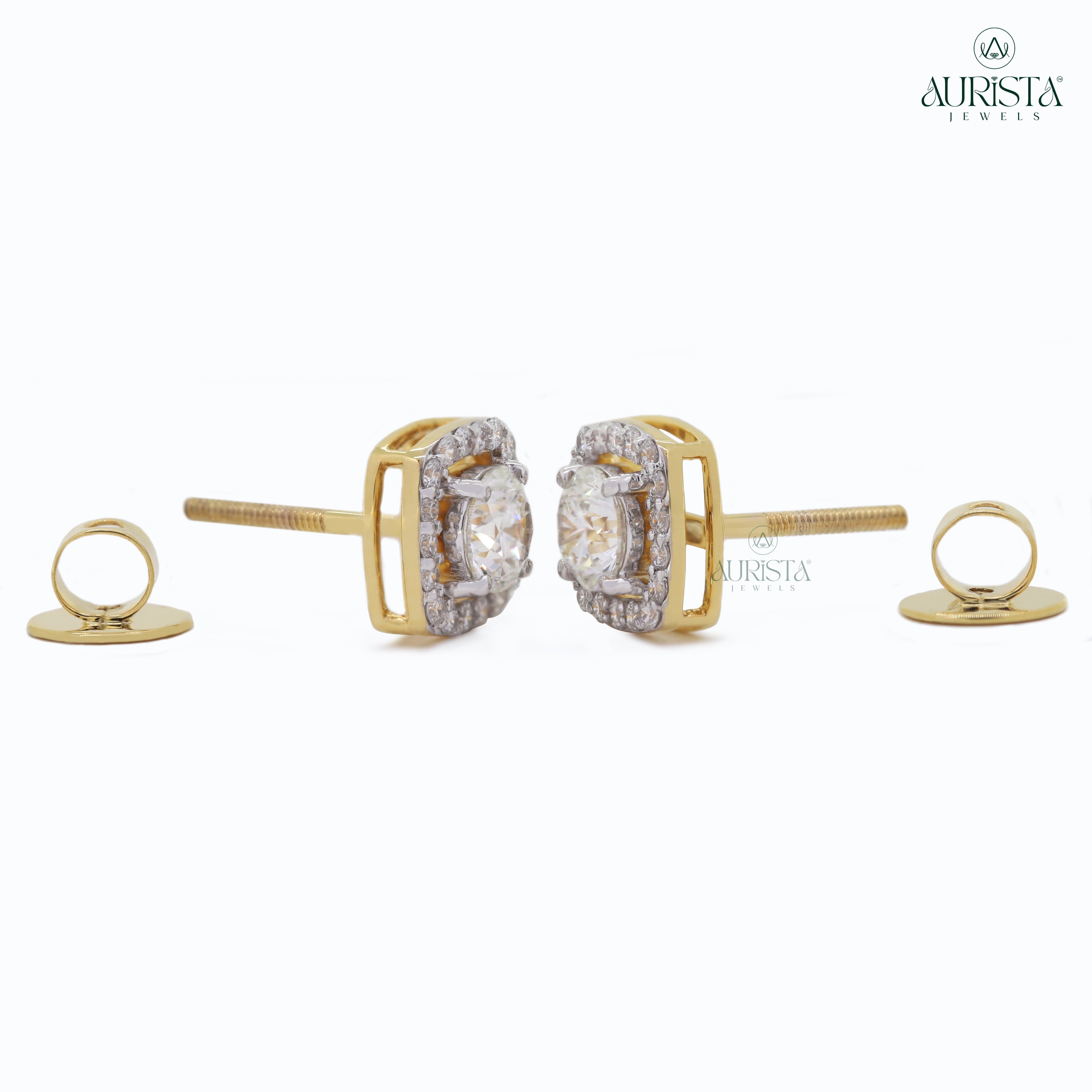 Classic Brilliance – Round And Cut Diamond Earrings