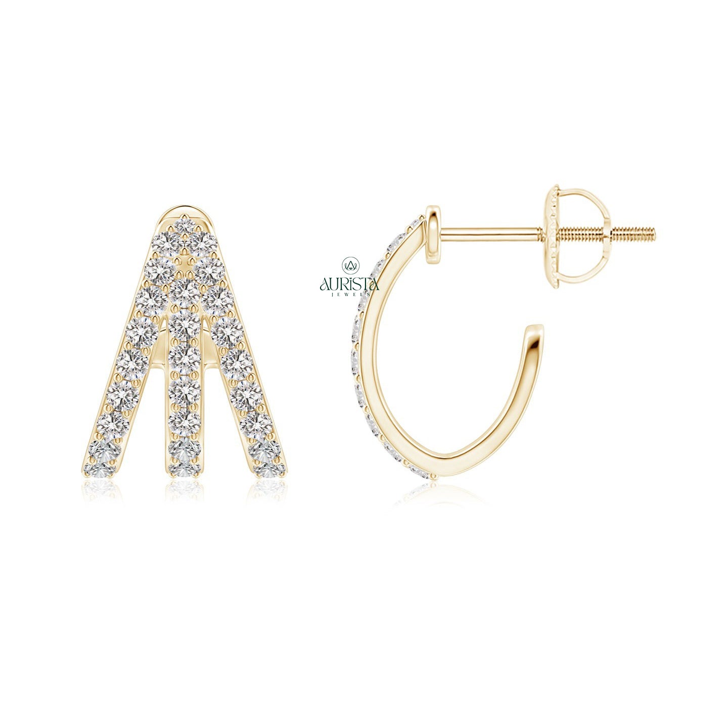 Luxury Earrings with Radiant Diamond