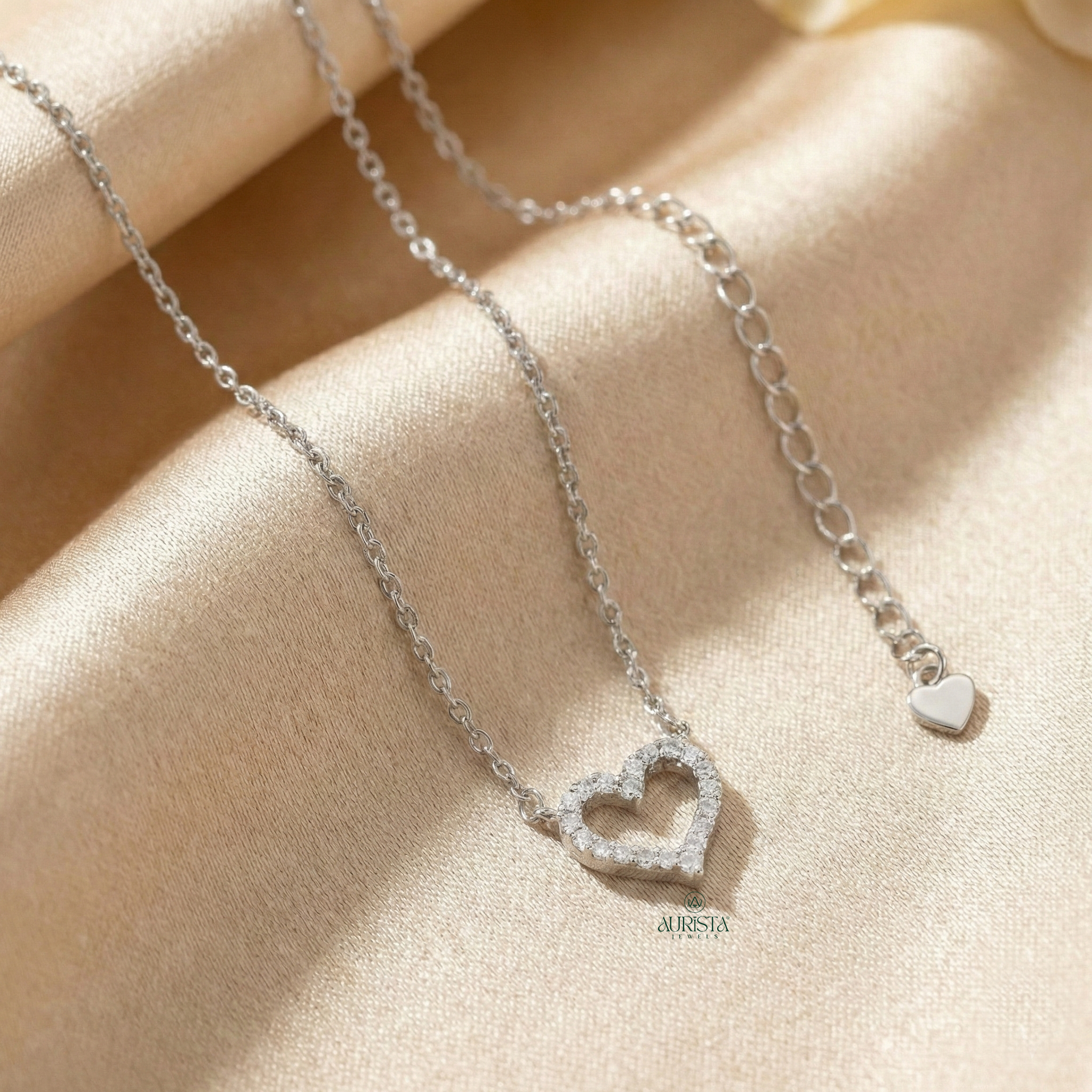 Hold Forever of Round Diamond Pendant in White Gold