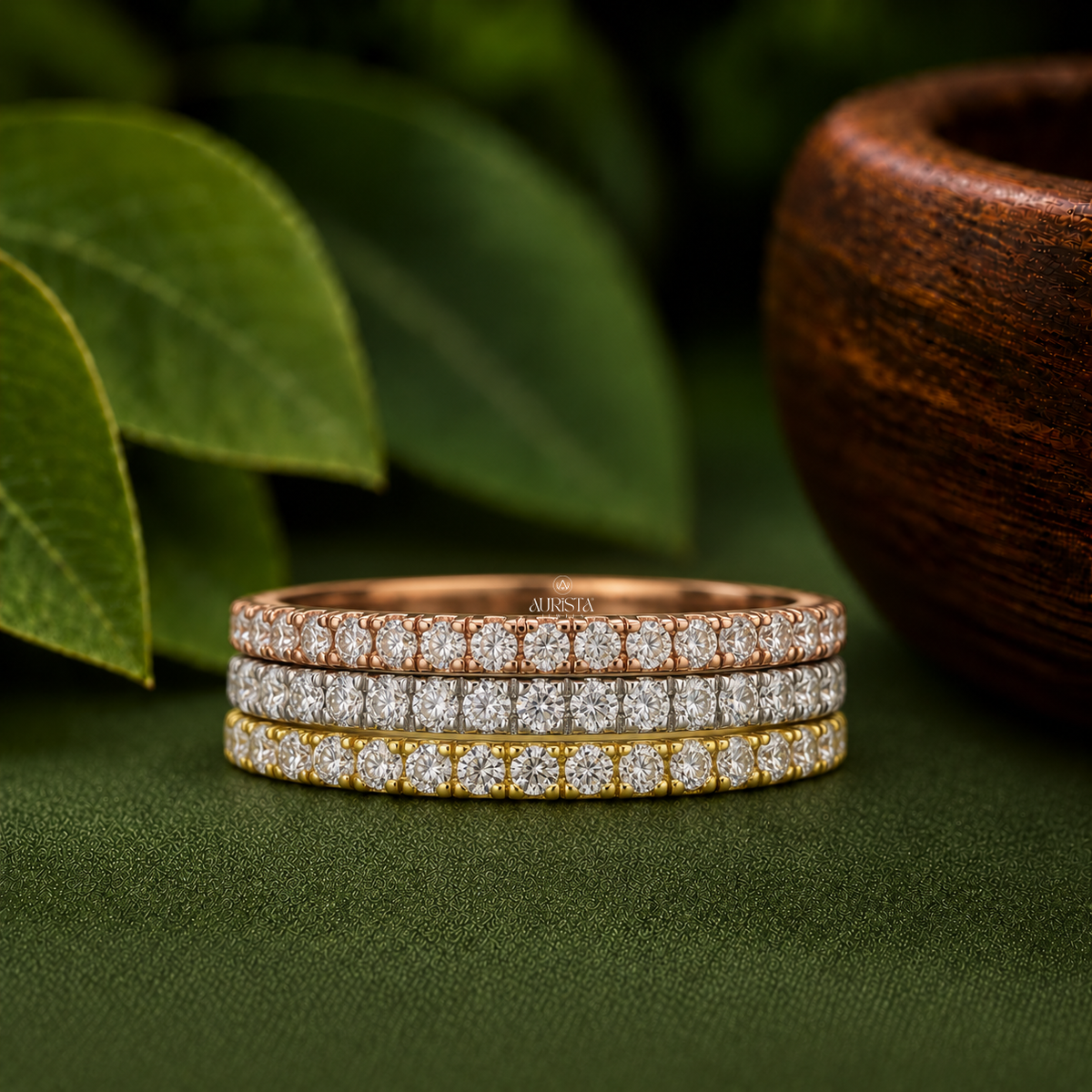 Round cut Lab Grown Diamond Eternity Band, Gold Stackable Ring, Wedding Ring