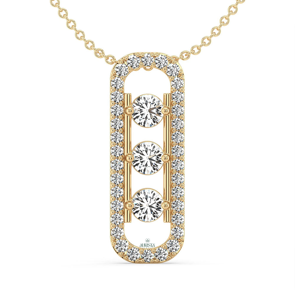 Classic Spark Round Diamond Pendant in Rose Gold