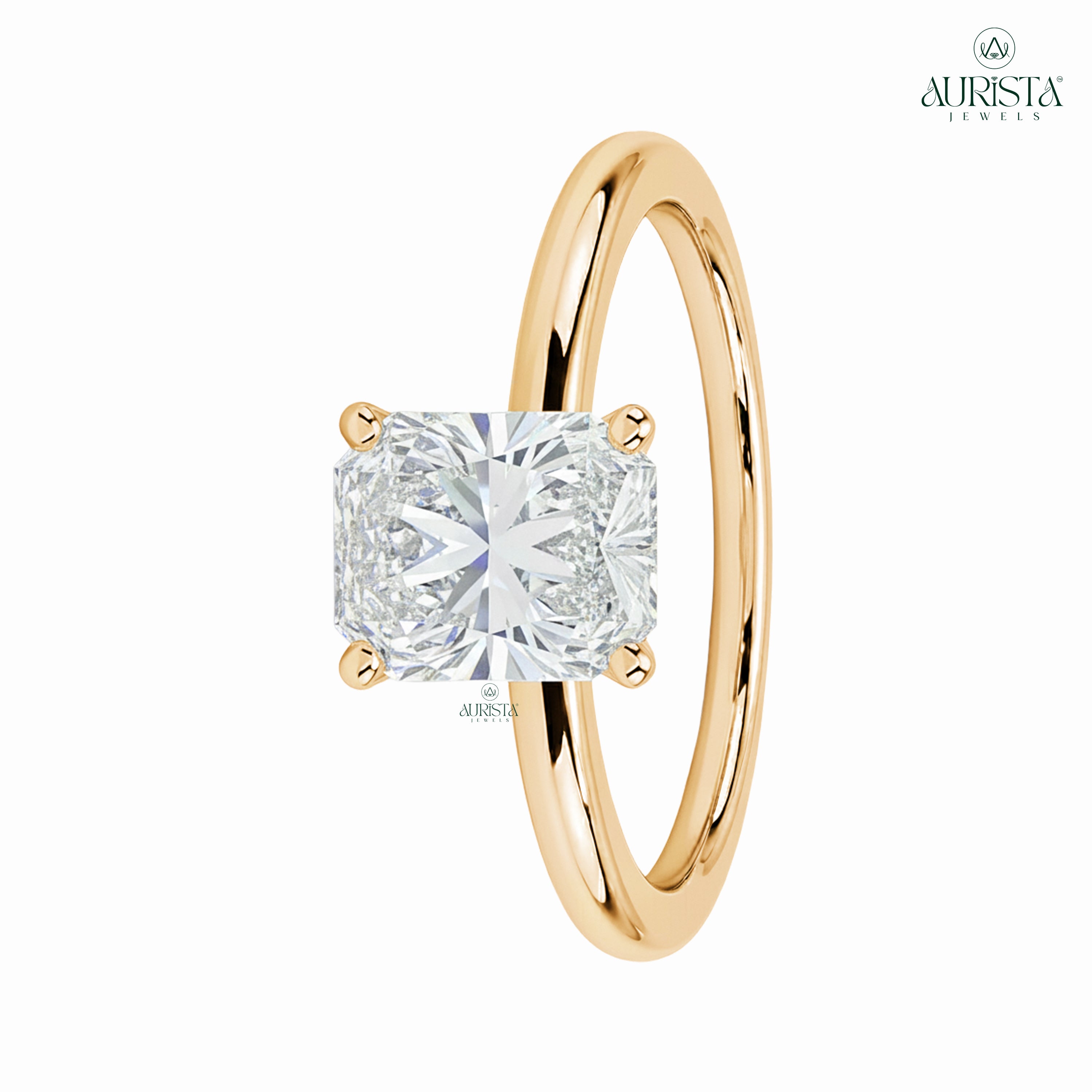 Bound in Love – Gold Band with Radiant Diamond