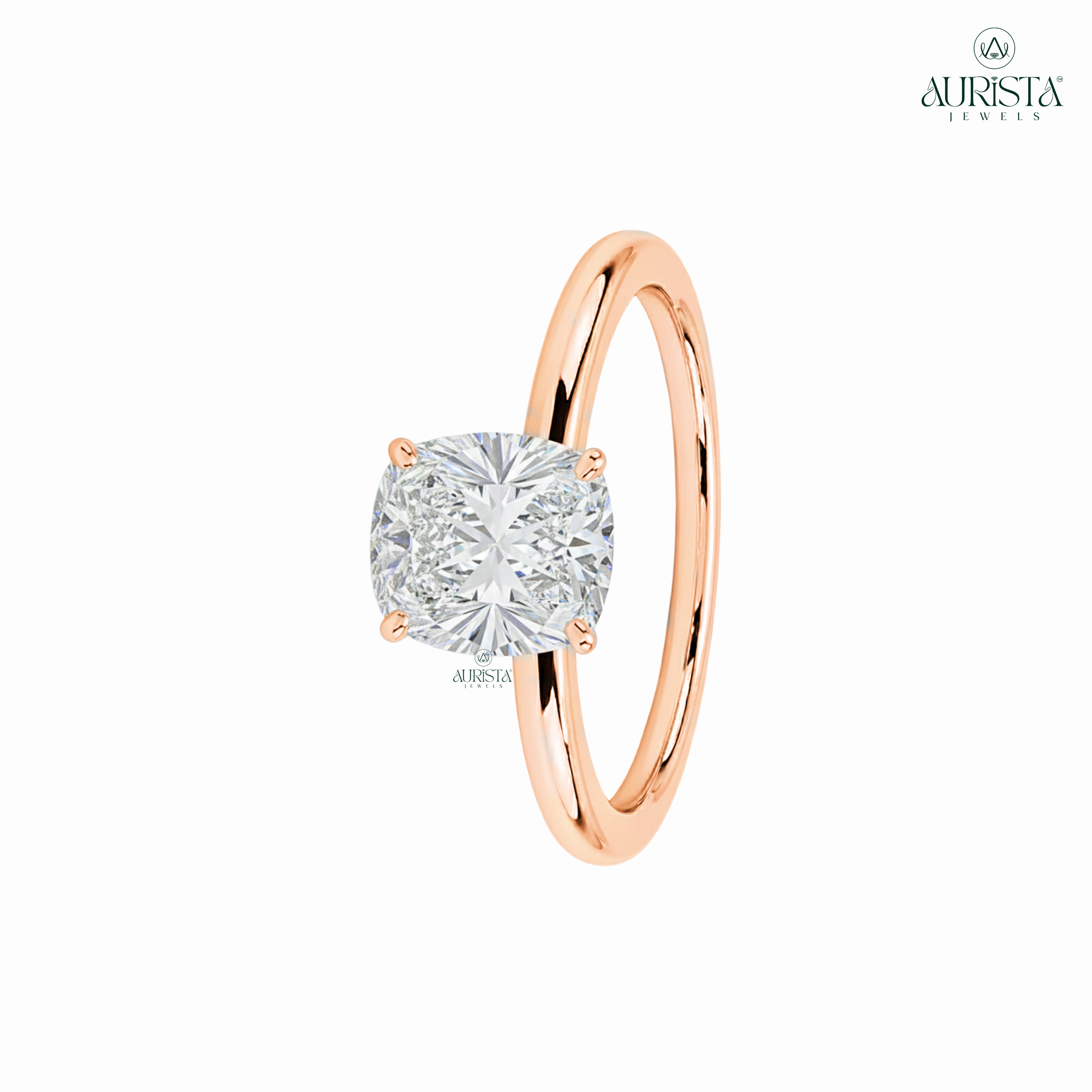 Promise Eternal – Rose Gold Ring with Cushion Diamond