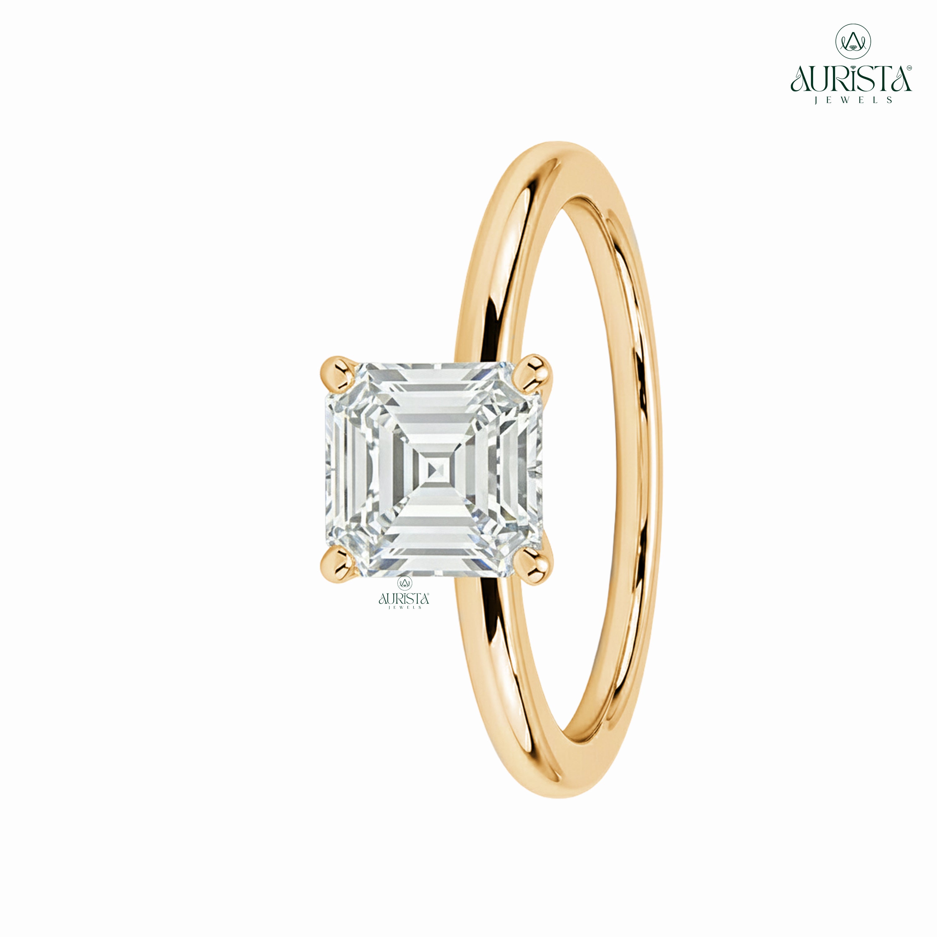 Forever Bound – White Gold Ring with Asscher Diamond