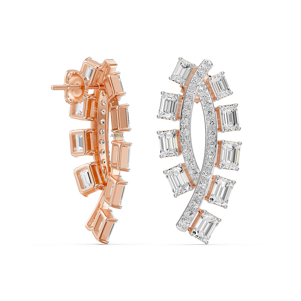 Dazzling Grace – White Diamond Earrings